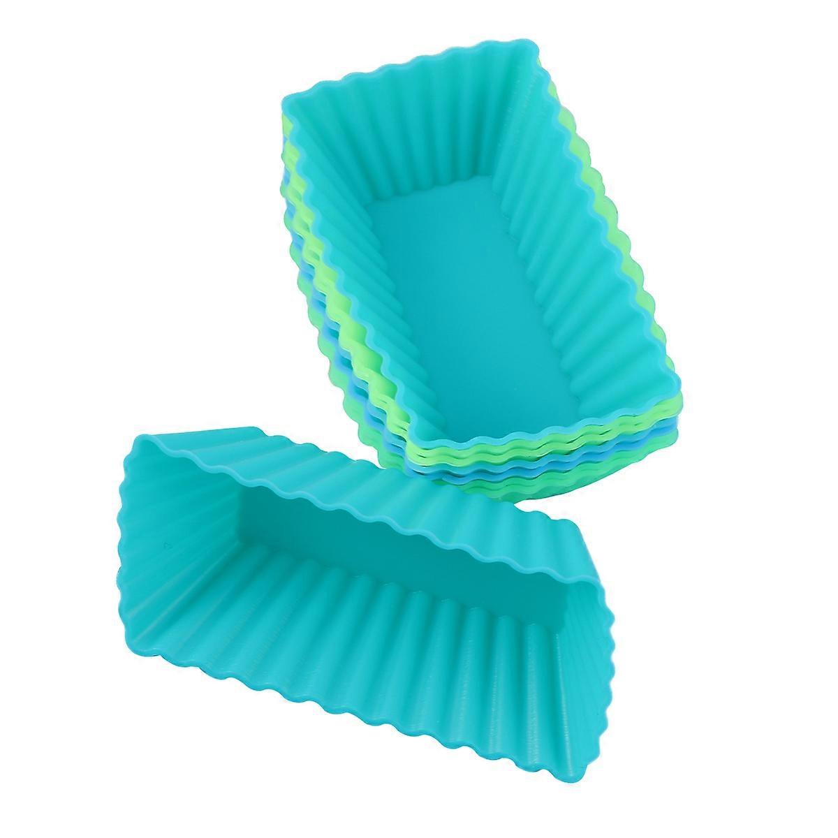 Silicone Cupcake Moulds 16 Pcs Reusable Square Muffin Molds for Home Kitchen and Cafe Use