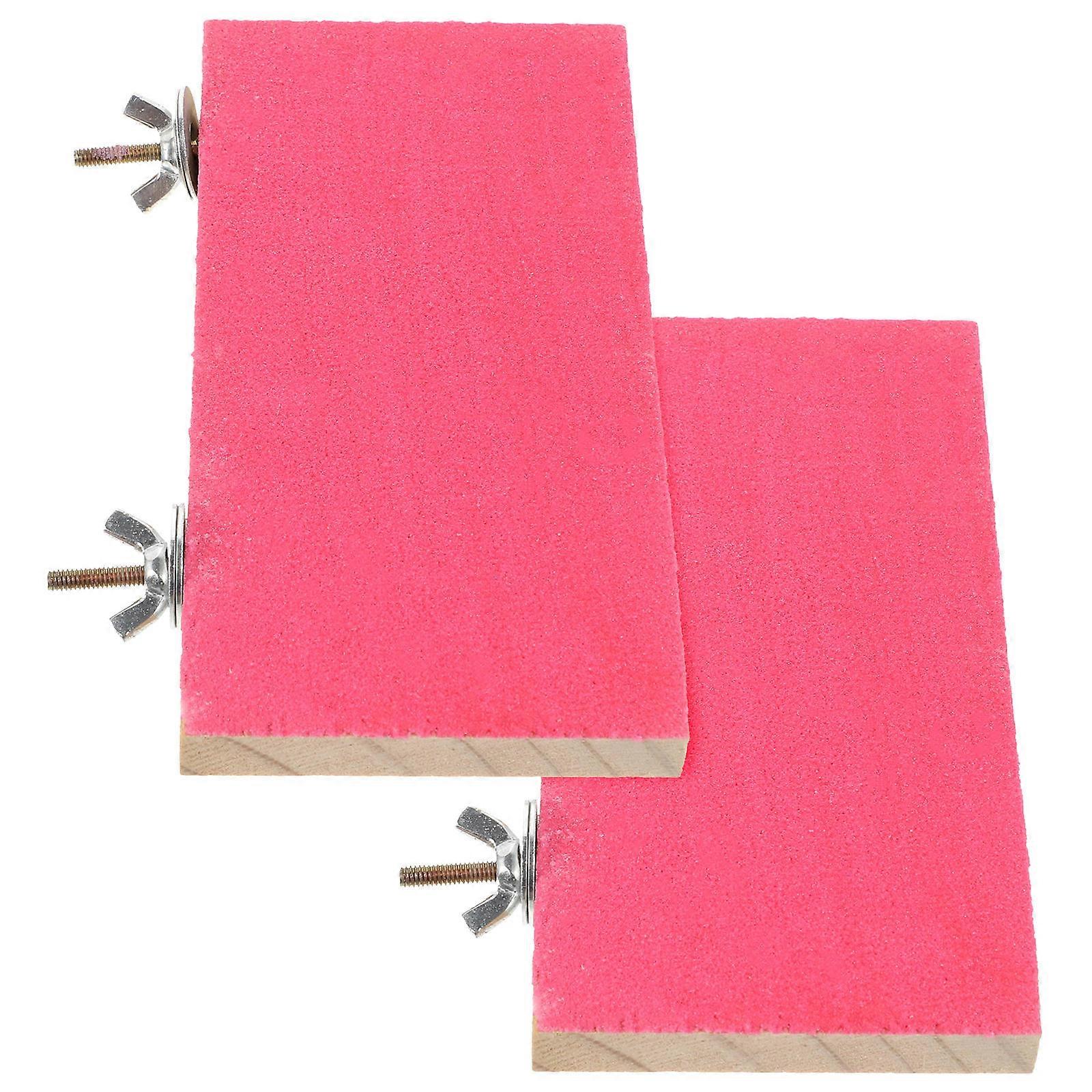 Bird Stand Platform Parrot Supply Wooden Rectangular Parakeet Station Improve Activity Levels Daily Life Pet Owners 15.00X7.50X1.00Cm 2Set