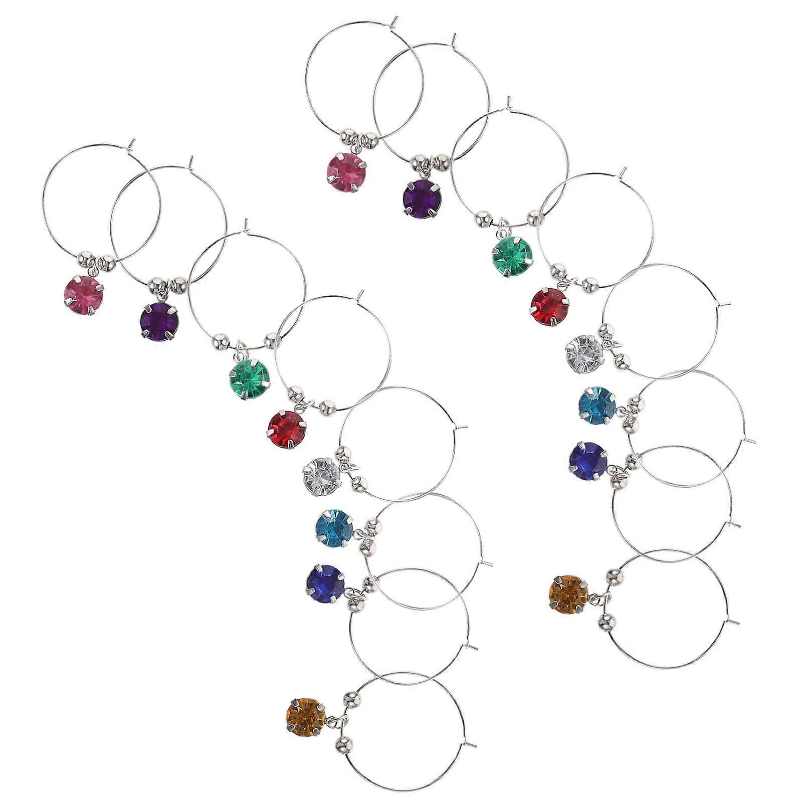 Assorted Color Wine Glass Markers For Wine Parties Family Gatherings And Friends Gatherings Fashionable Round Shape 16Pcs