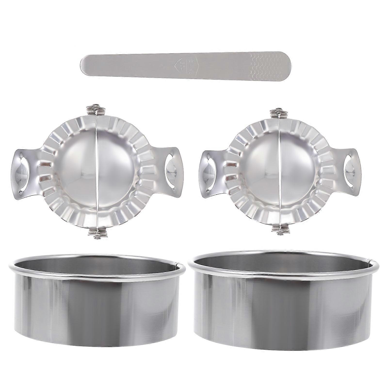 Dumpling Tool Set Stainless Steel Kitchen Dumpling Making Molds Silver 1Set