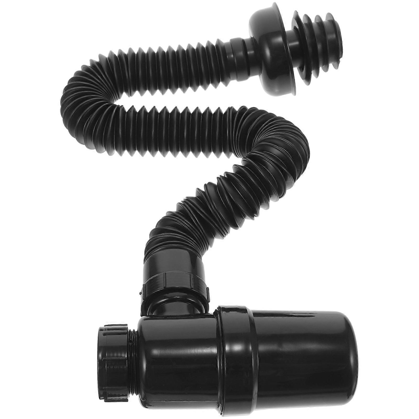 Washbasin Sink Drainage Tube 3Pcs Easy Installation Black Anti-clogging Solution For Bathroom Efficiency