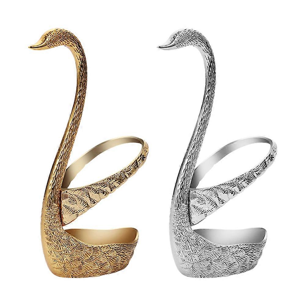 Kitchen Cutlery Holder Metal Swan Shape 6Pcs Storage Container