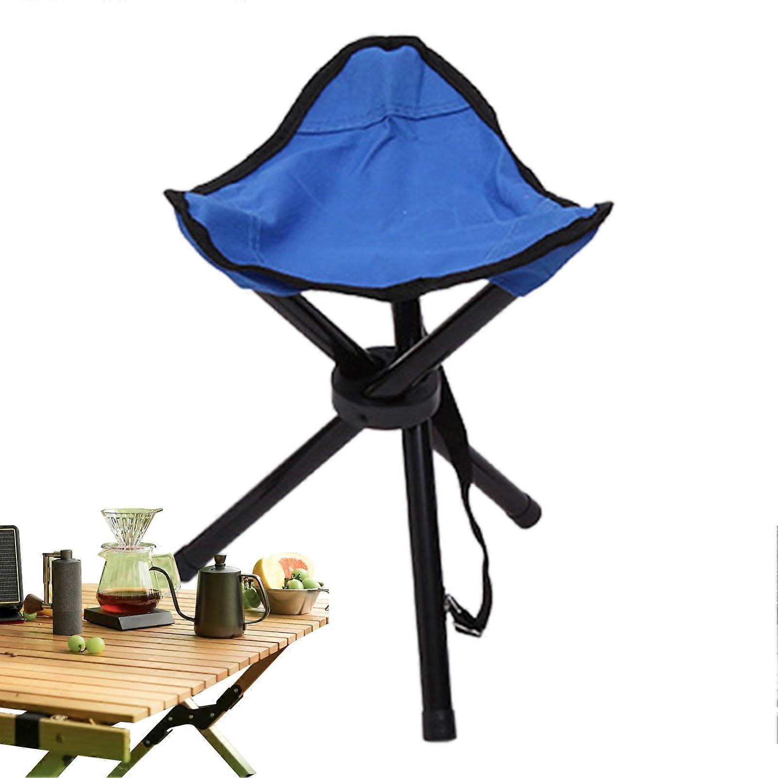 Portable Folding Stool 200 Kg Load Capacity Lightweight Camping Stool Outdoor Seat For Fishing And Hiking Blue