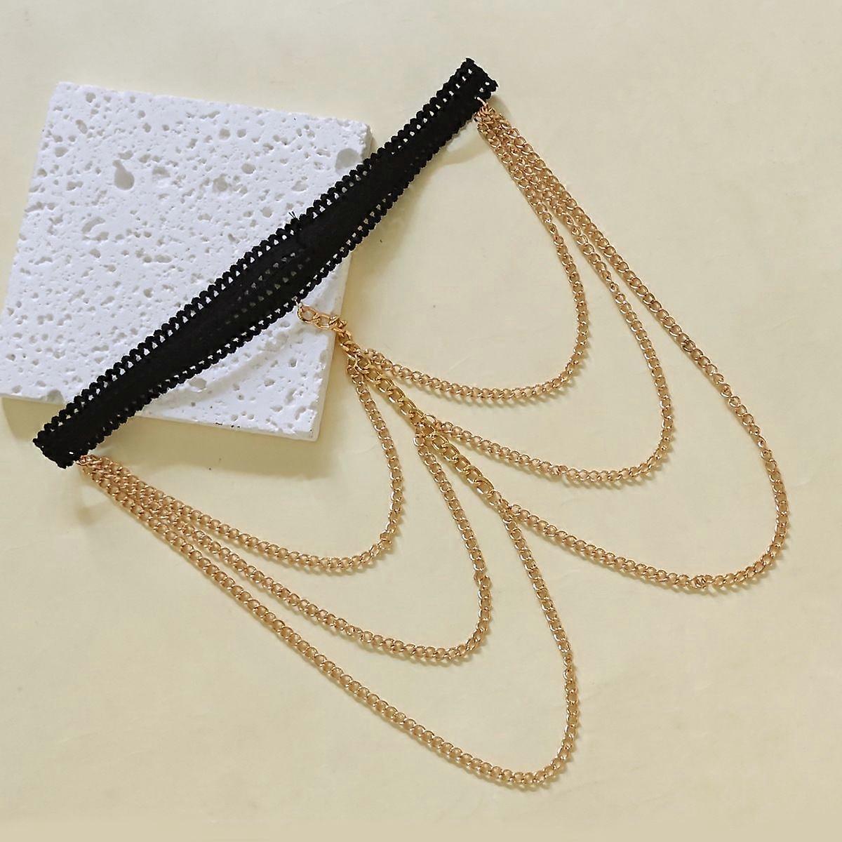 Corrente de perna sexy e exagerada, corda elástica retrô com pérolas, mais vendida