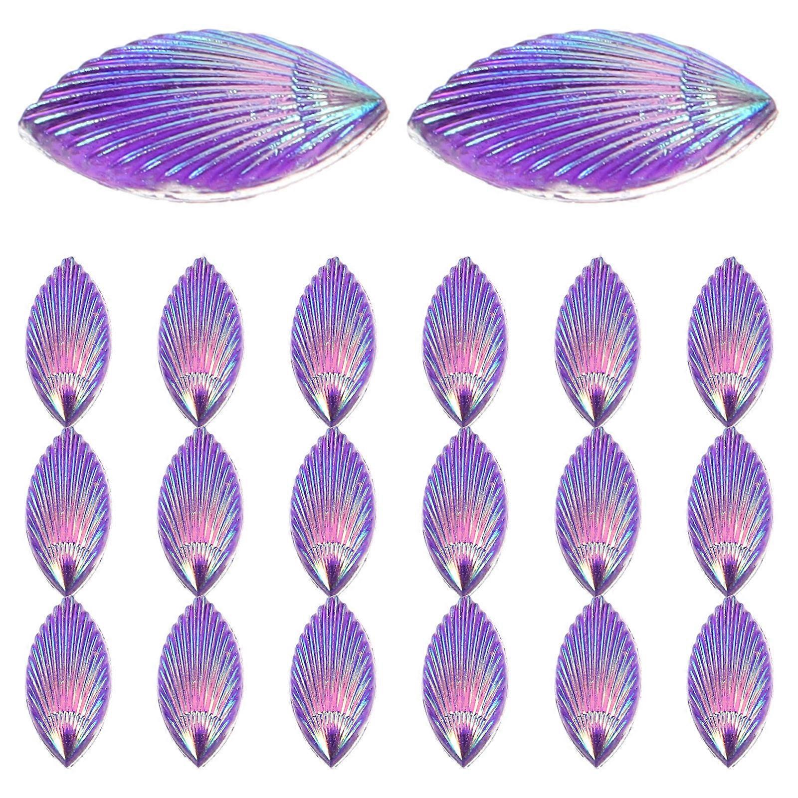 Shiny Shell Charms Resin Crafts for Decoration 80Pcs Miniature Shell