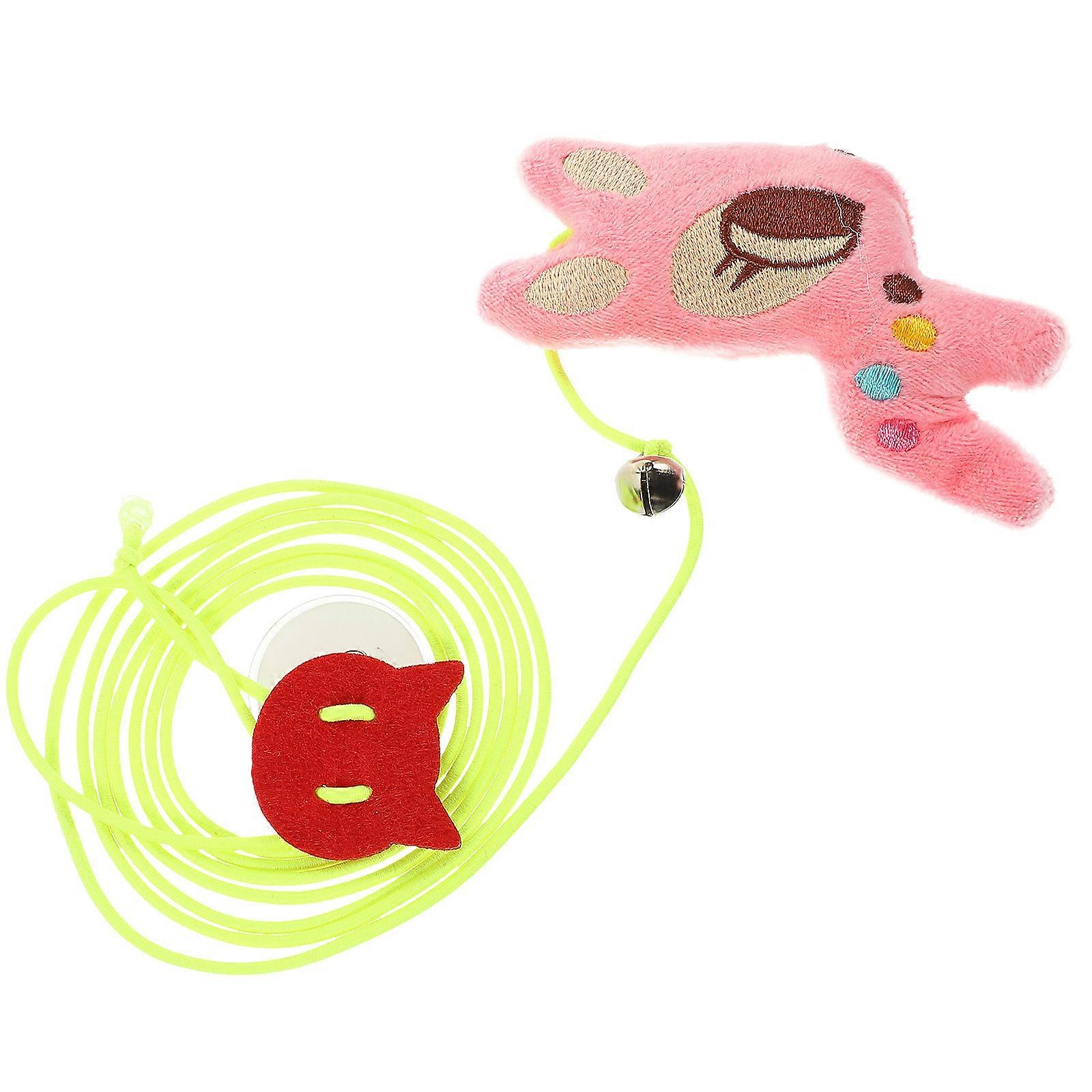 Cat Plaything Kitten Toy for Amusing Play 2Pcs Retractable Pink
