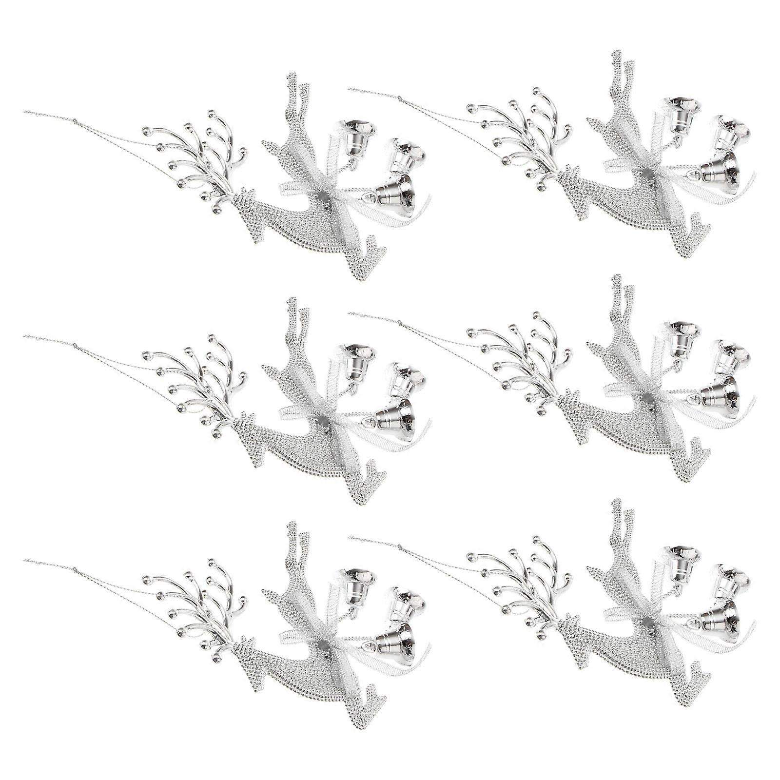 Christmas Tree Ornaments Hollow Deer Design for 18Pcs Silver Set