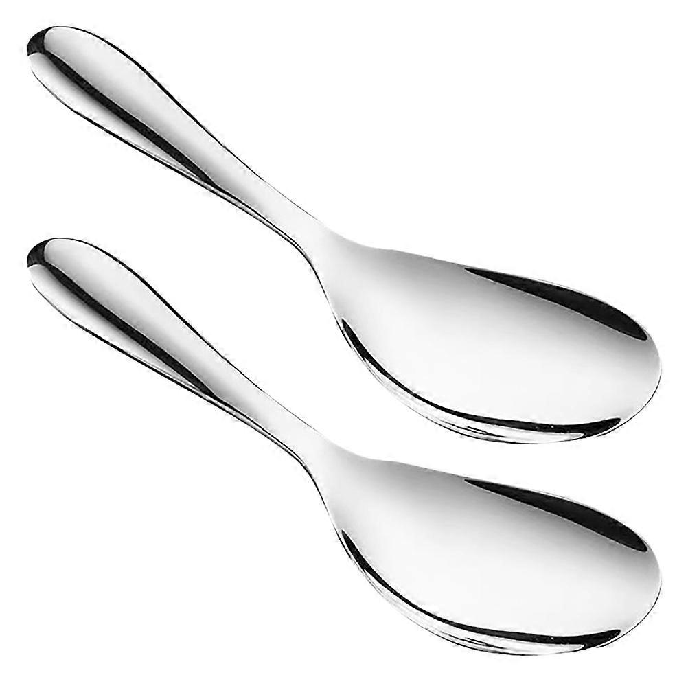 Silver Stainless Steel Rice Spoon for Serving with Large Paddle 8Pcs Set