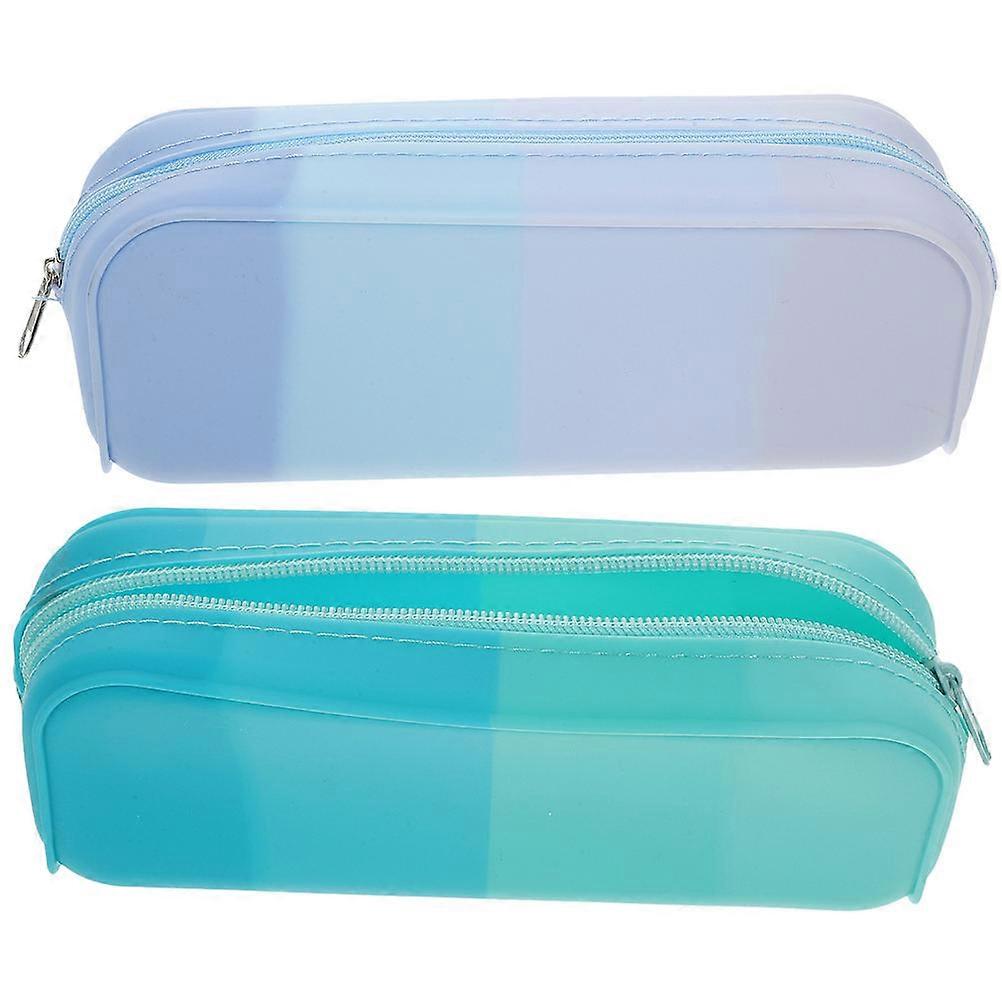 Pencil Case Silicone Organizer for Storage 4Pcs Assorted Color Pencil Pouch