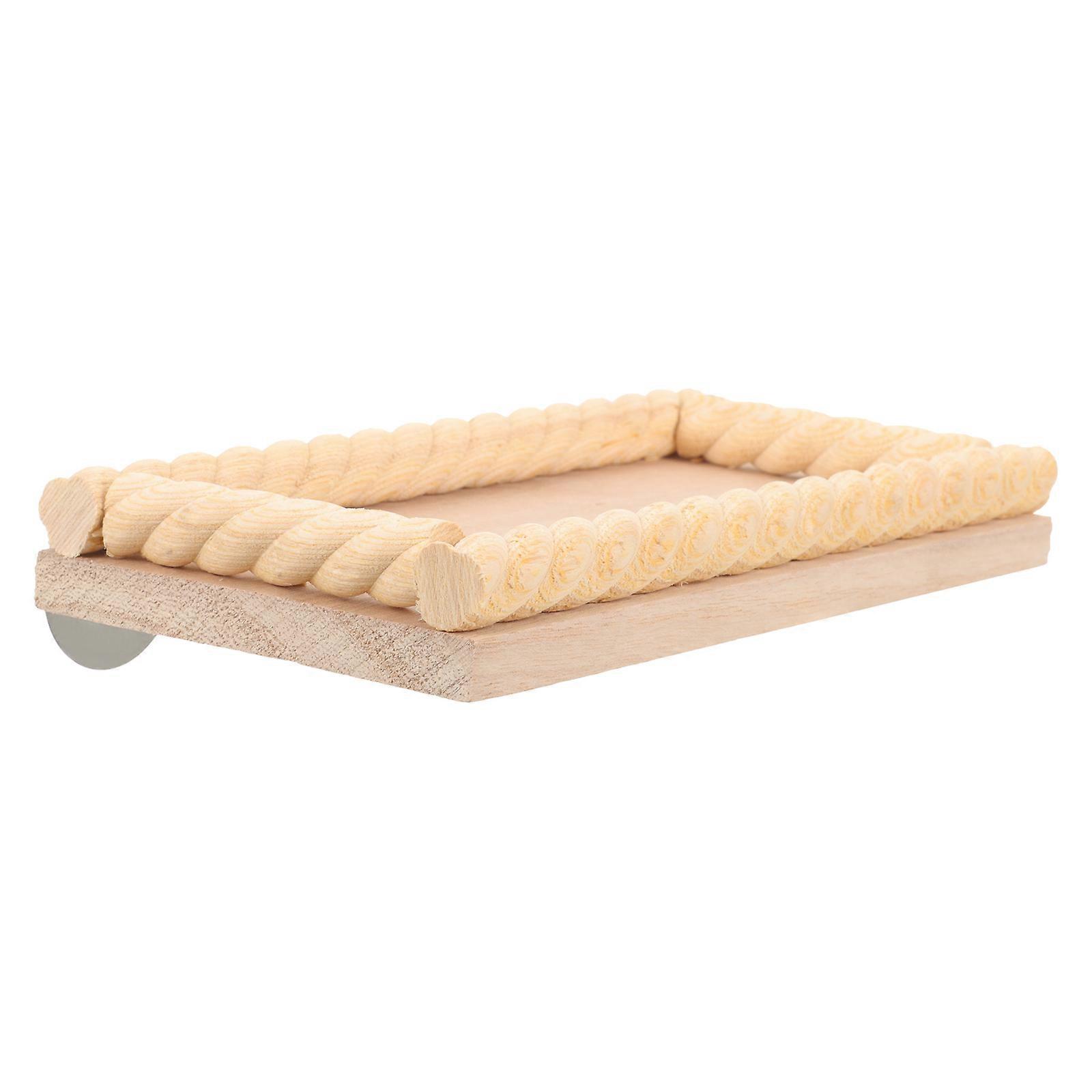 Hamster Wooden Platform for Pet Exercise 3Pcs Set Beige