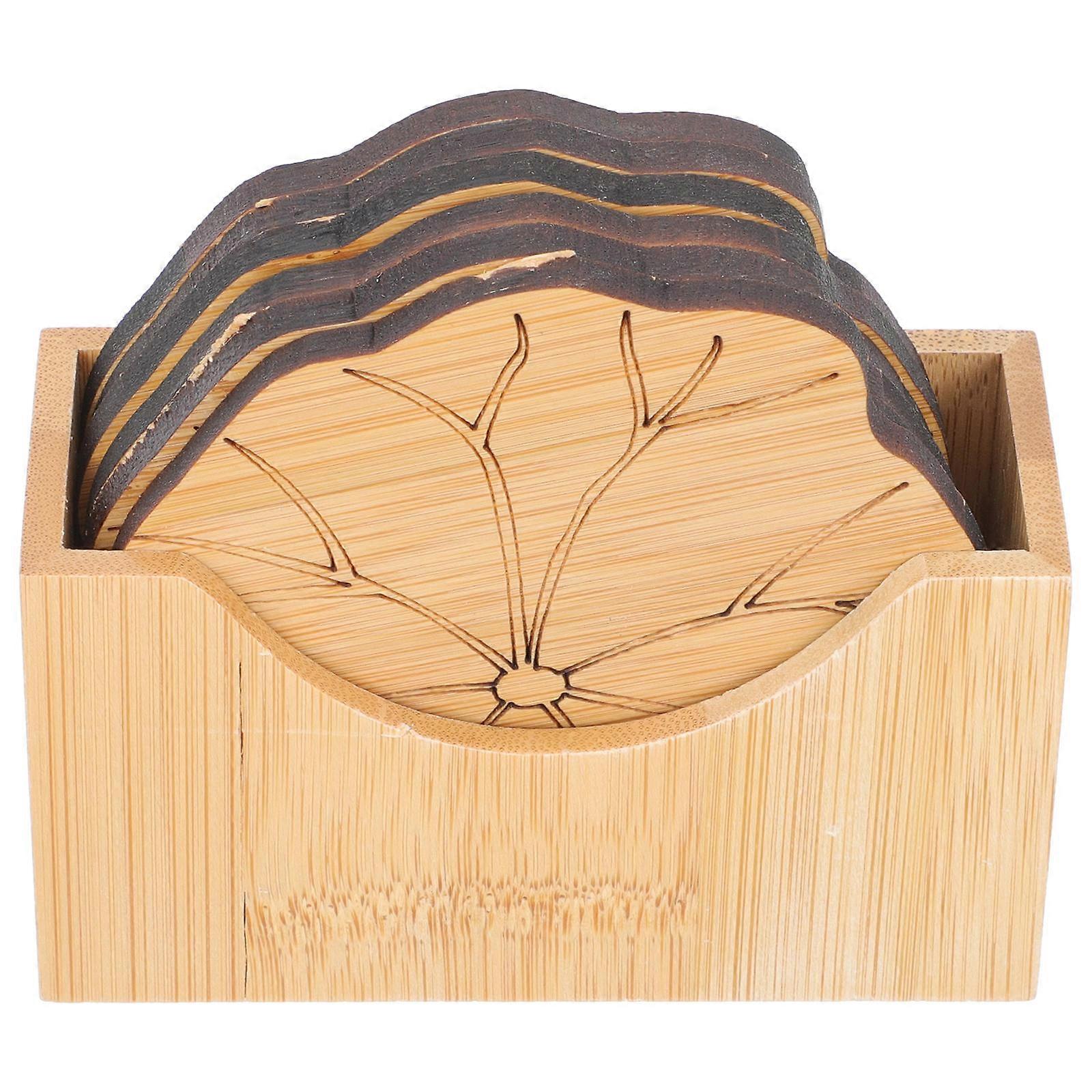 Coaster for Heat Insulation in 4Sets of Lotus Leaf Cushions