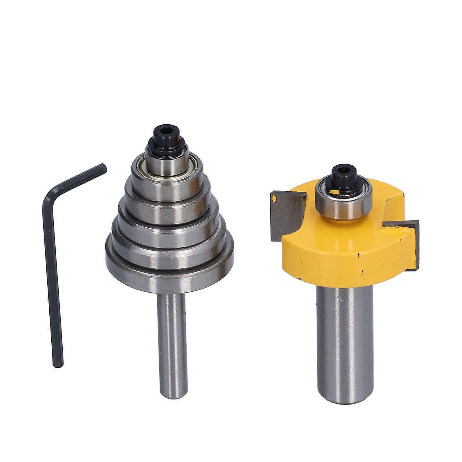 1/2in Router Bit 6 Bearing Slot Cutter for Multiple Depth 1/8in 1/4in 5/16in 3/8in 7/16in 1/2in