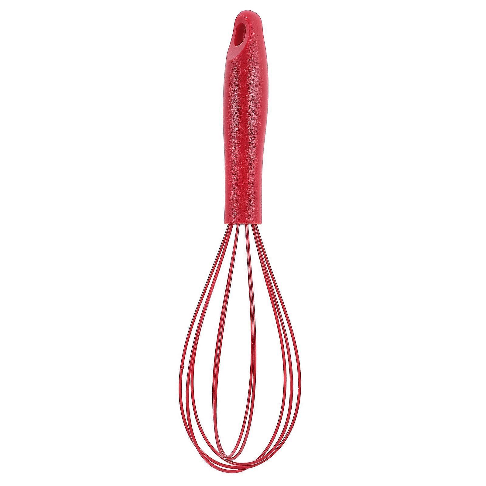 Red Silicone Egg Whisk Hand Egg Mixer for Beating and Mixing