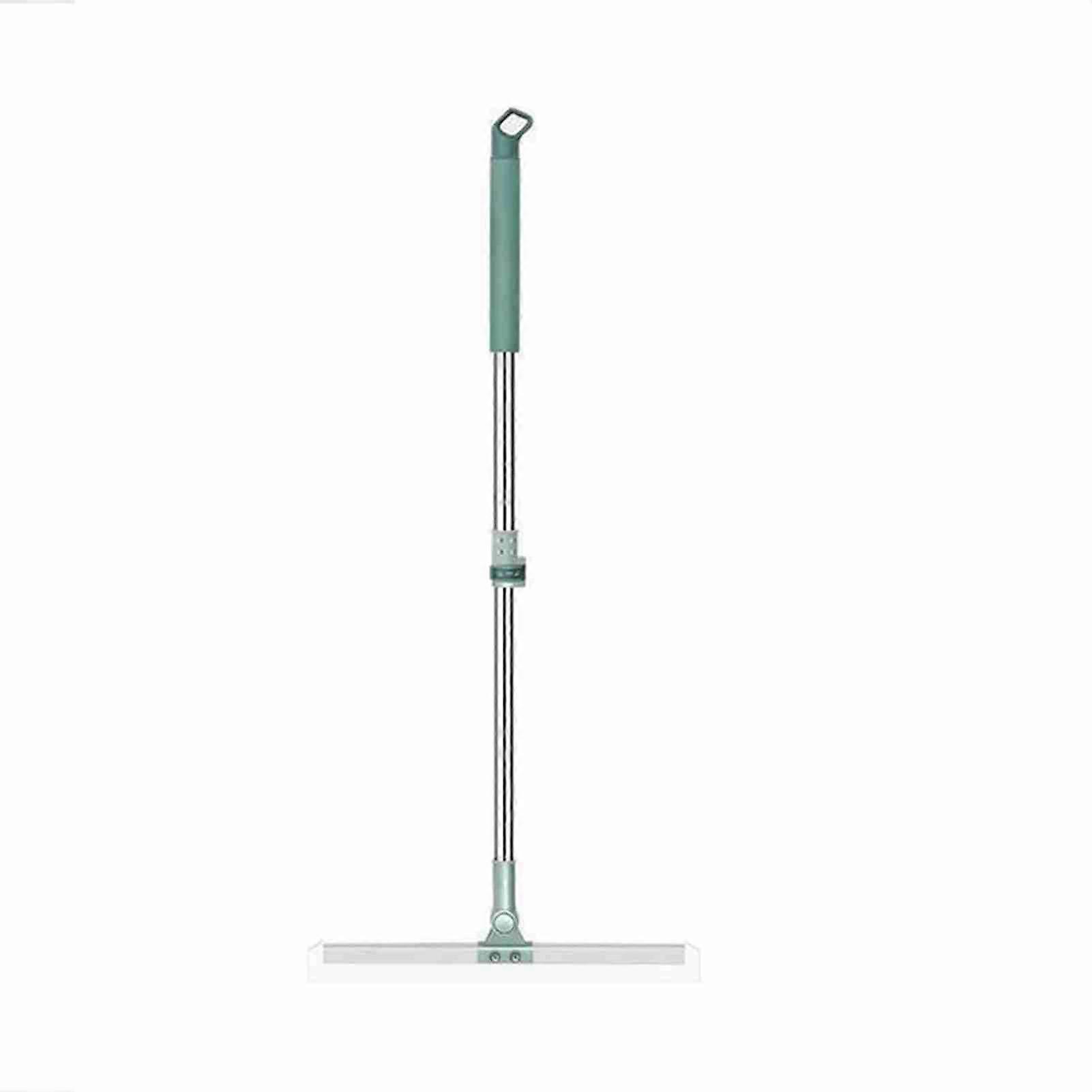Floor Squeegee Scrubber with Telescopic Pole, Adjustable Handle Silicone Blade Water Broom for Floor Tile Marble