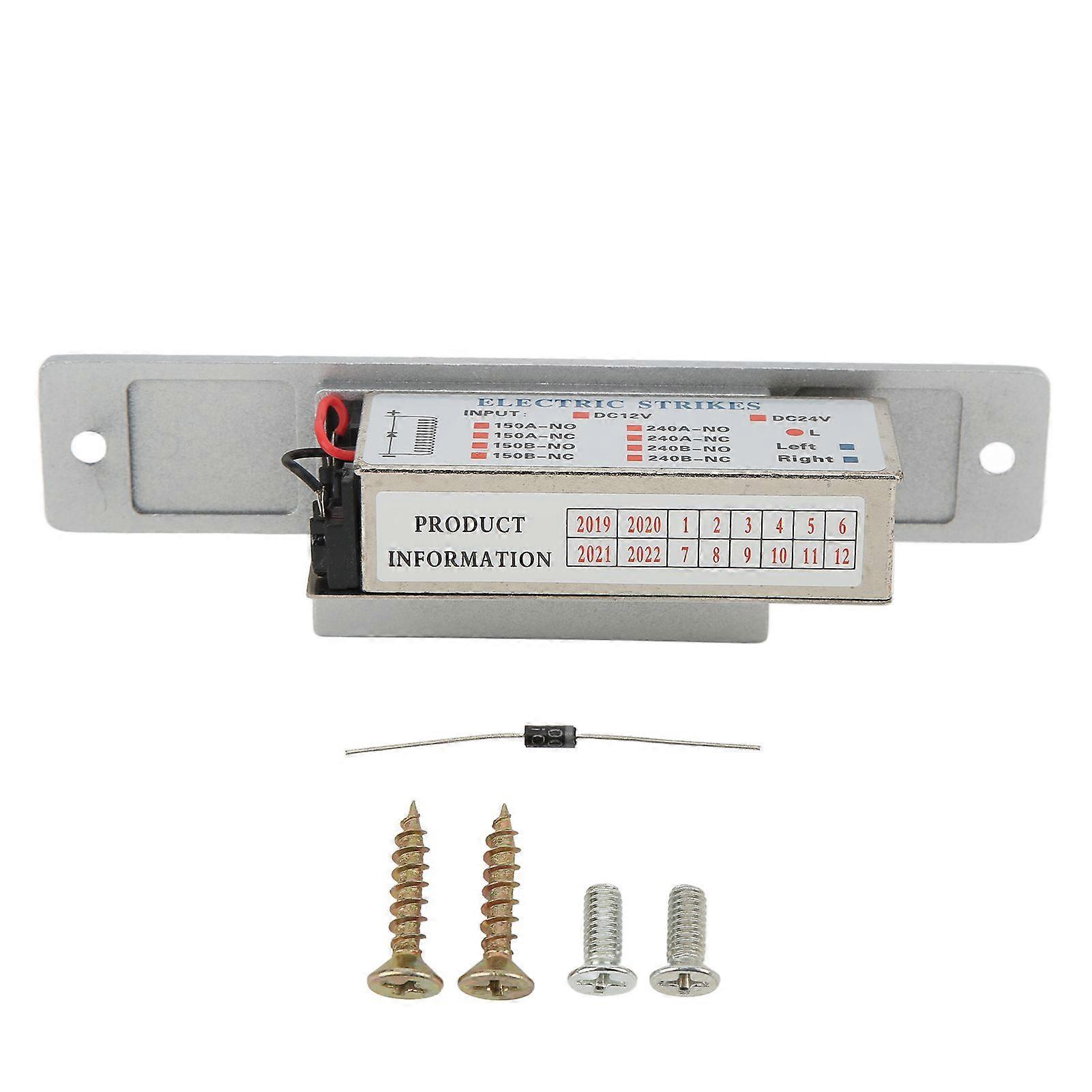 Electric Strike Lock Withstand 250Kg Thrust Zinc Alloy Body for Door Access Control System DC 12V120mA NO: Power On to Unlock