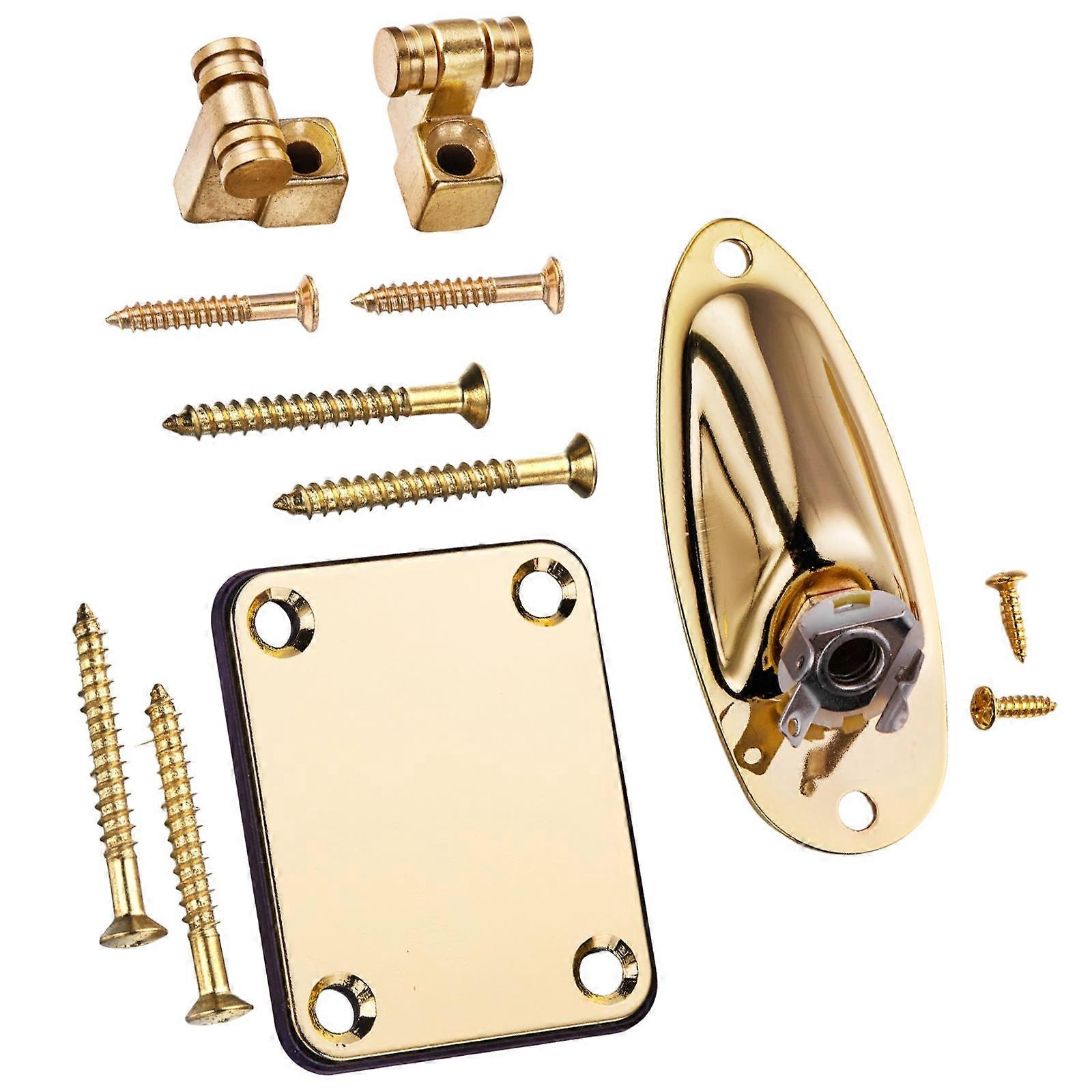 Guitar Roller String Tree Metal Hardware with Loaded for Jack Socket Plate Parts