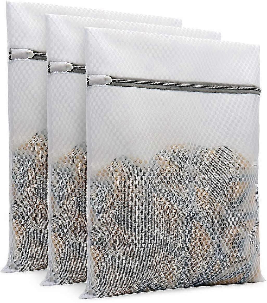 Durable Honeycomb Mesh Laundry Bags for Delicates 12x16 Inches (3 Medium)