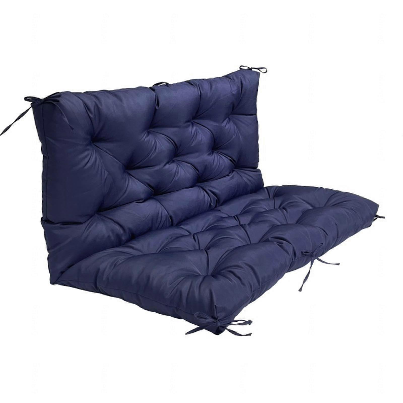 Overstuffed Outdoor Bench Seat Cushion Set For 23 Seater Chairs Blue 59x40in Garden Swing Replacement Pads