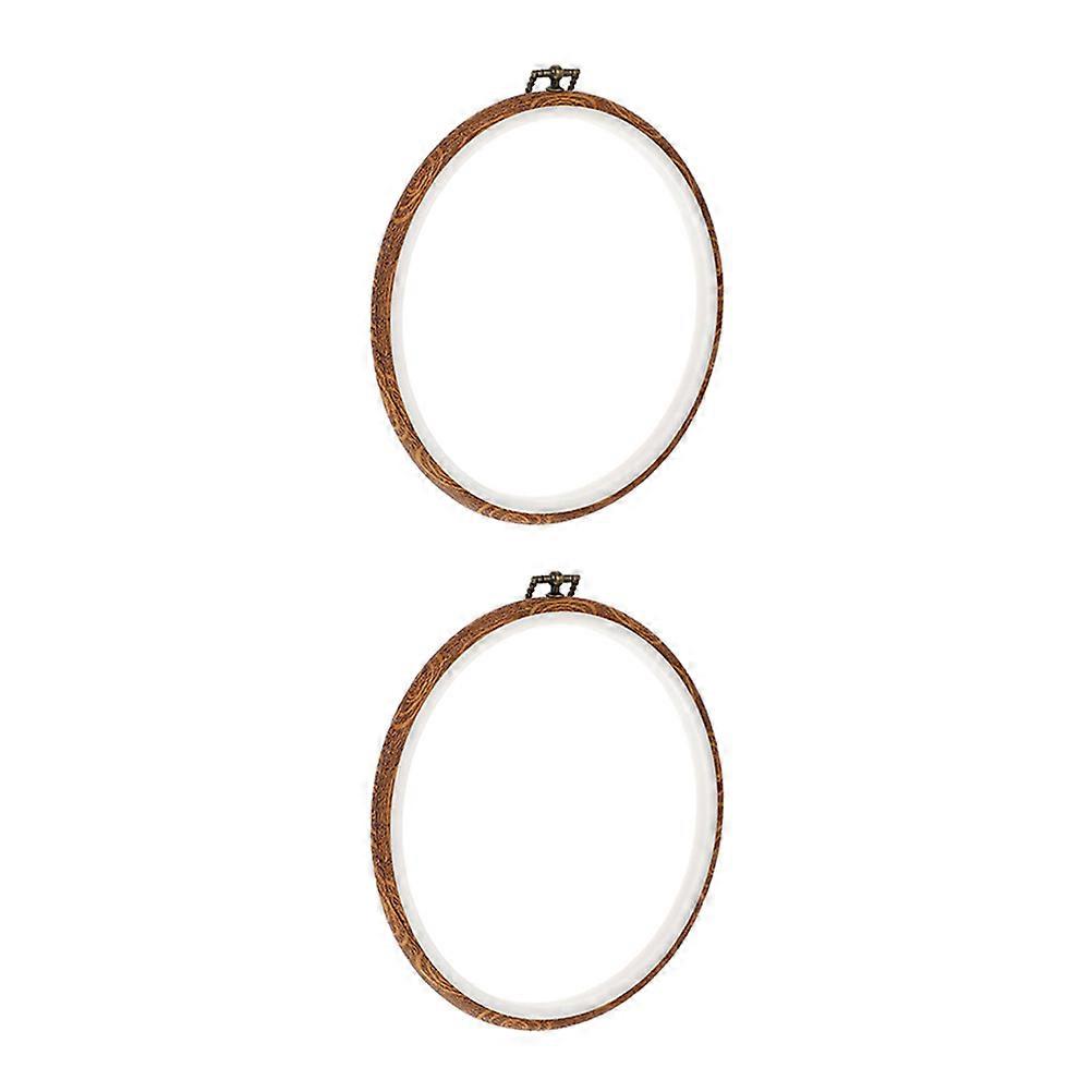 Plastic Round Embroidery Hoops for DIY Craft with 8Pcs Imitation Wood Circles