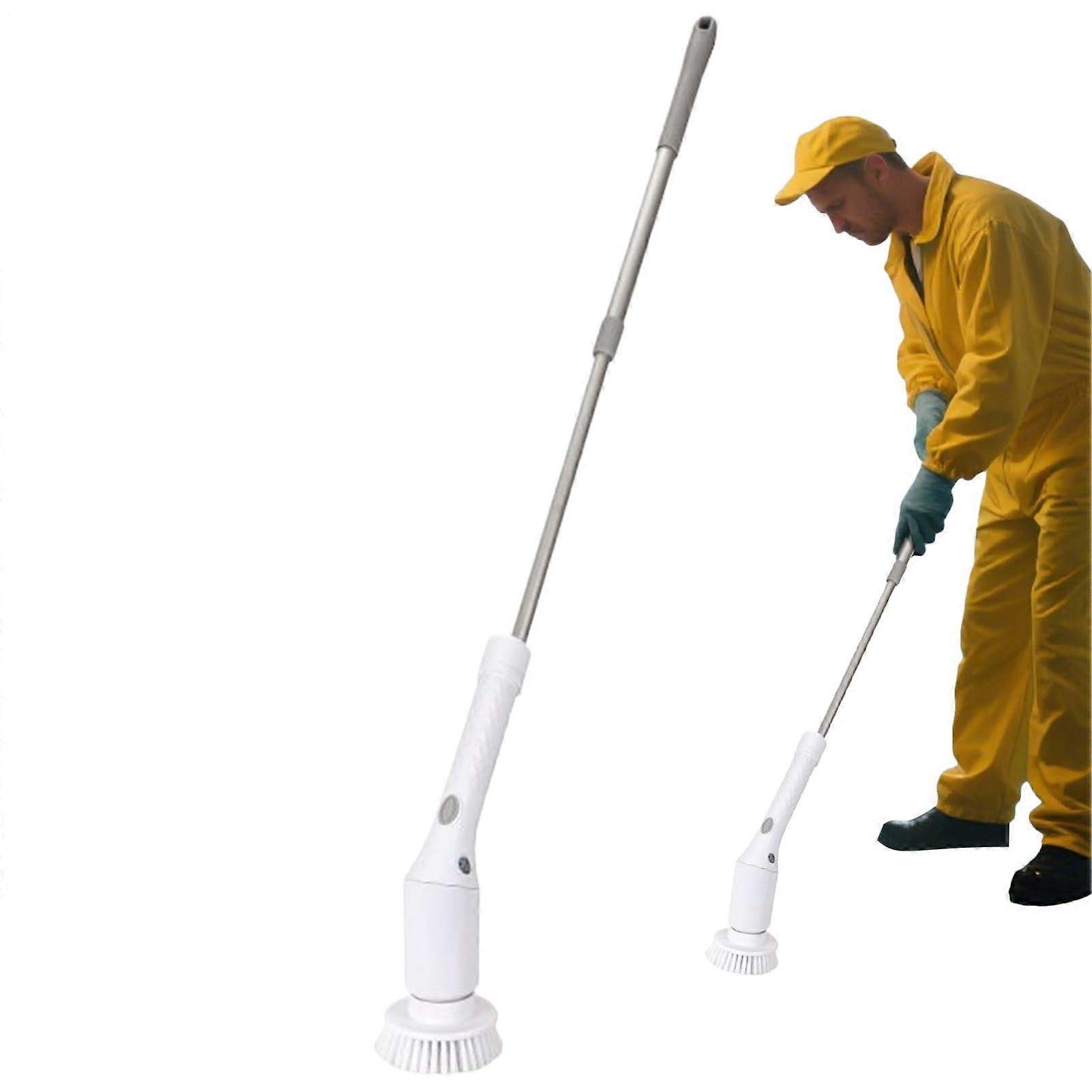 Electric Bathroom Scrubber Rotating Brush, Cordless Scrubbing Tool For Tub, Sink, Shower, Tile; Replaceable Brushes