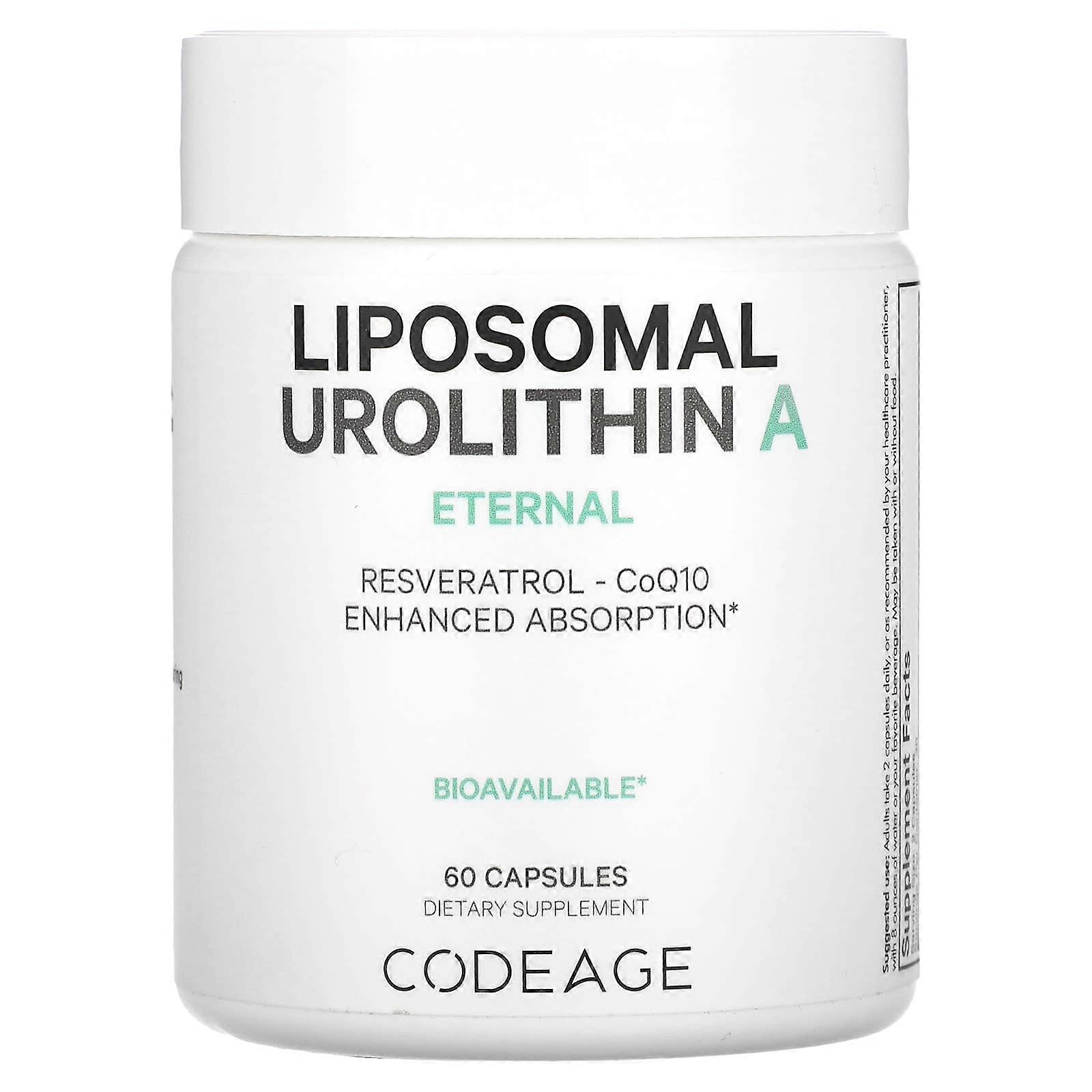 Codeage, Liposomal Urolithin A, Eternal, 60 Vegetable Capsules