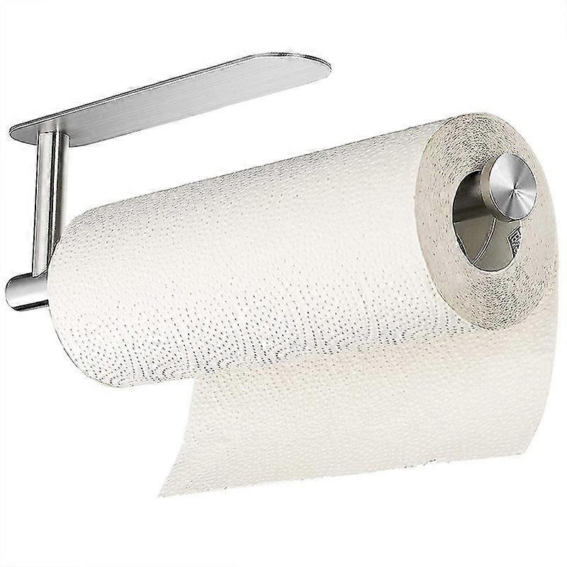 حامل ورق مطبخ ذاتي اللصق ، حامل ورق من الفولاذ المقاوم للصدأ - فضي