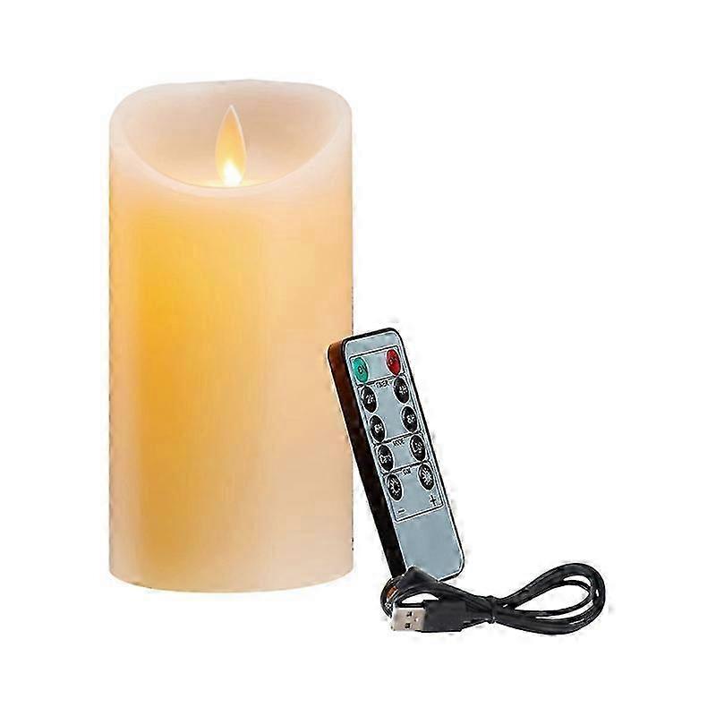 LED Candles, Flickering Flameless Candles, Rechargeable Candle, Real Wax Candles with Remote Control