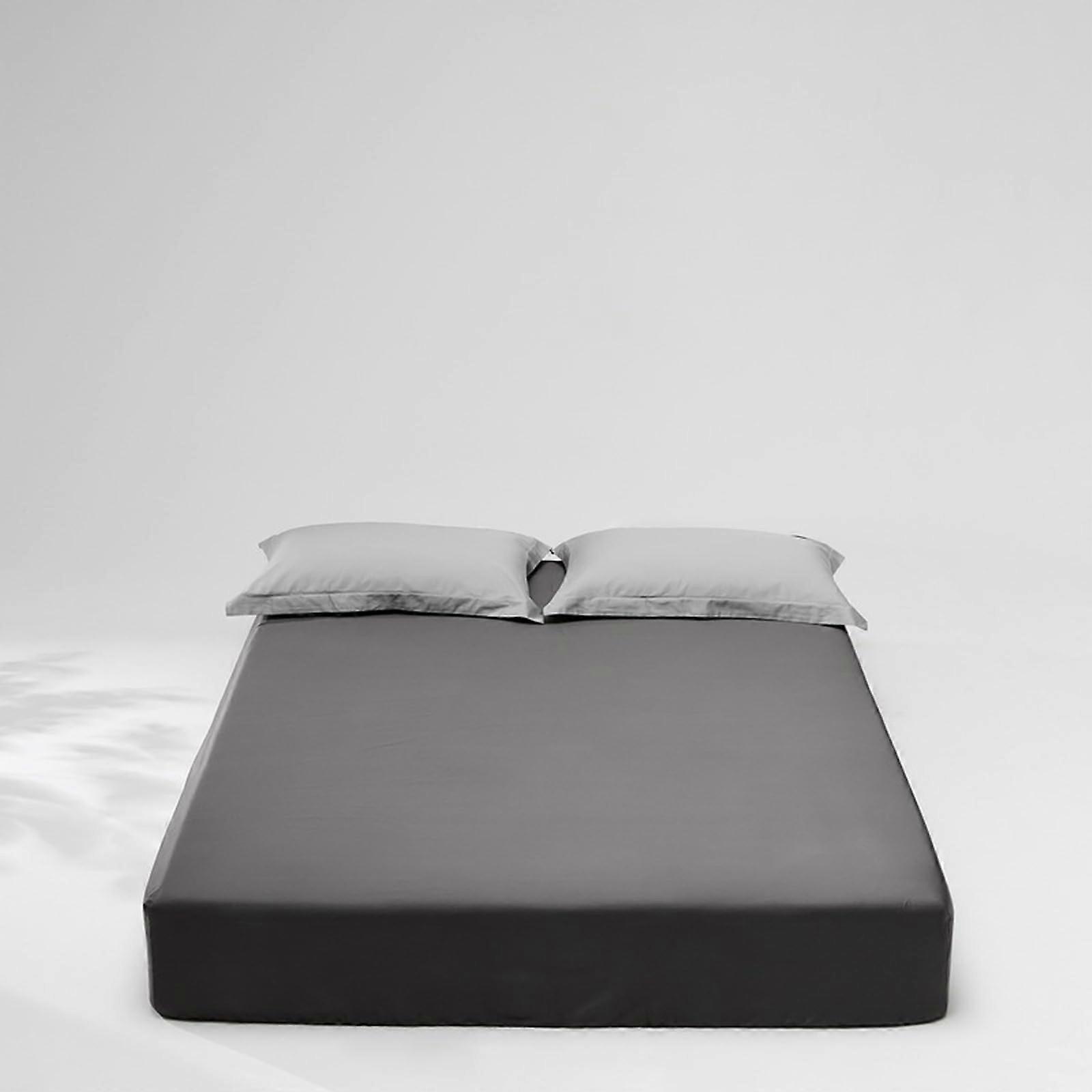 Fitted Bed Sheets 150x200 cm Deep Pocket 30 cm PolyesterCotton Blend Breathable Machine Washable