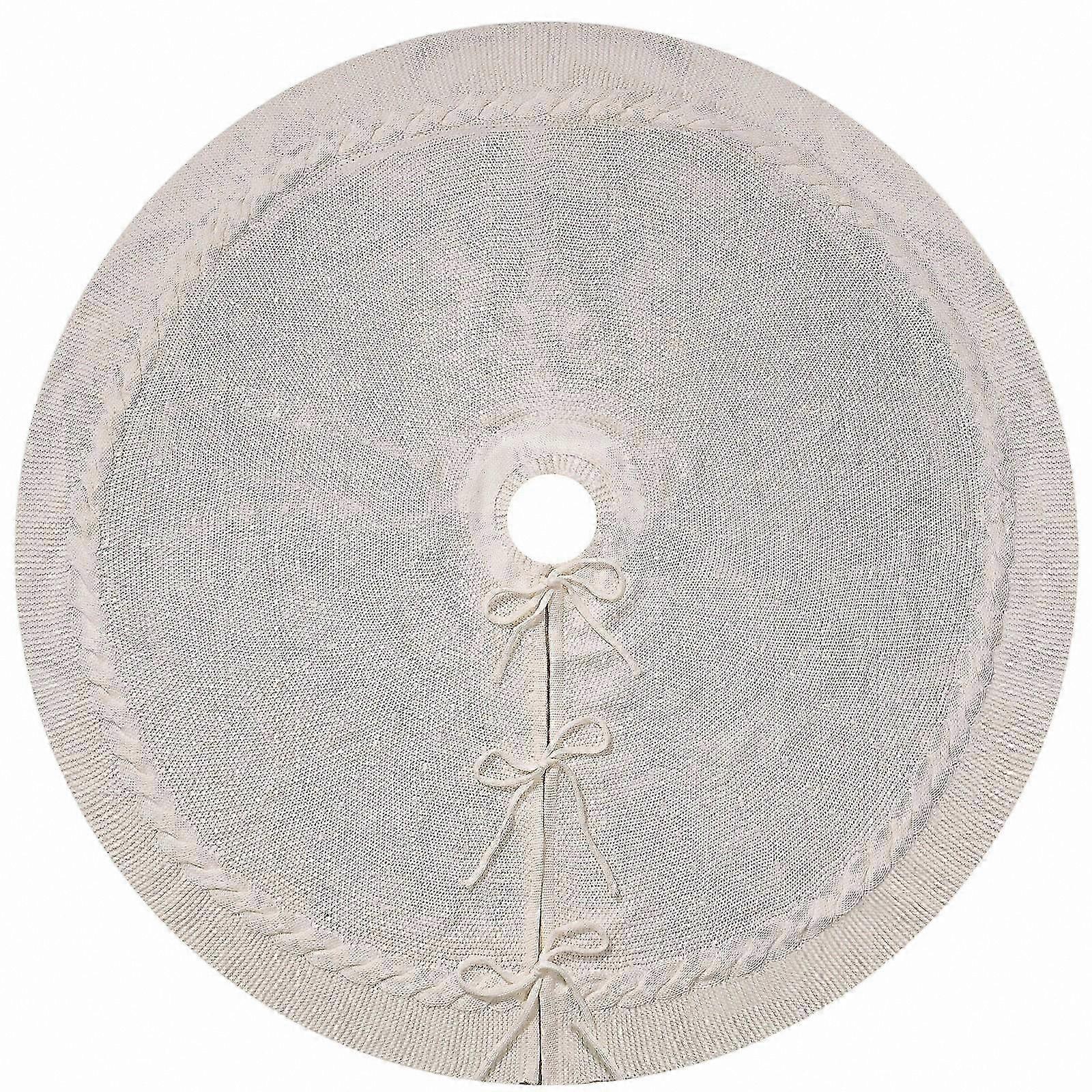 Festive Knitted Tree Skirt, Multiple Sizes, Two Color Options, Holiday Decor