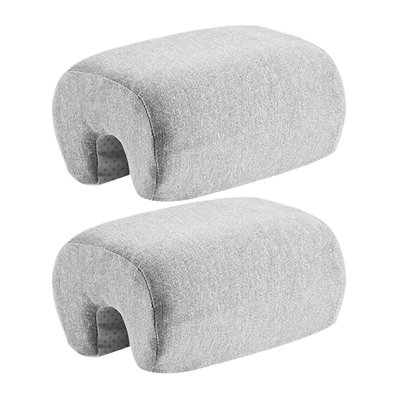 Ergonomic Armrest Elevator Memory Foam Padding Anti Slip Bottom Breathable Meshing Cover Pair For Computer Game Chairs  grey