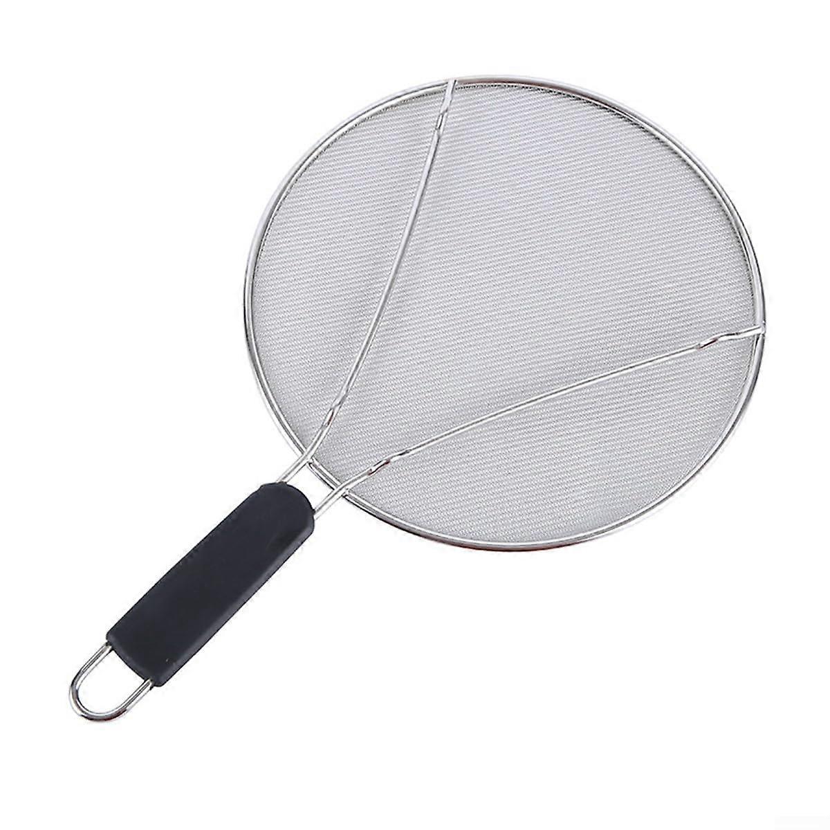 Multipurpose Splatter Screen Oil Net Stainless Steel 25cm With Secure Handle Attachment For Frying Pans