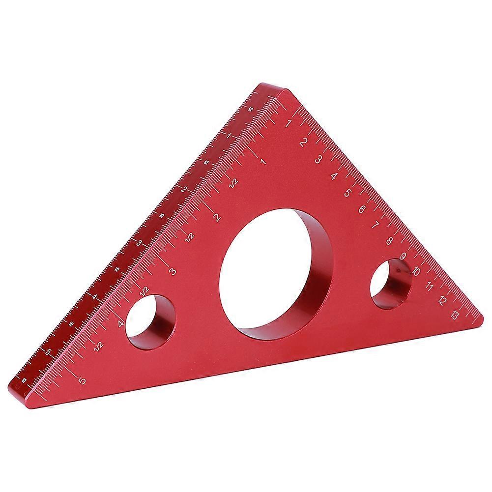 5in/13cm Right Angle Triangle Height Ruler Aluminum Alloy Carpenter Measuring Tool