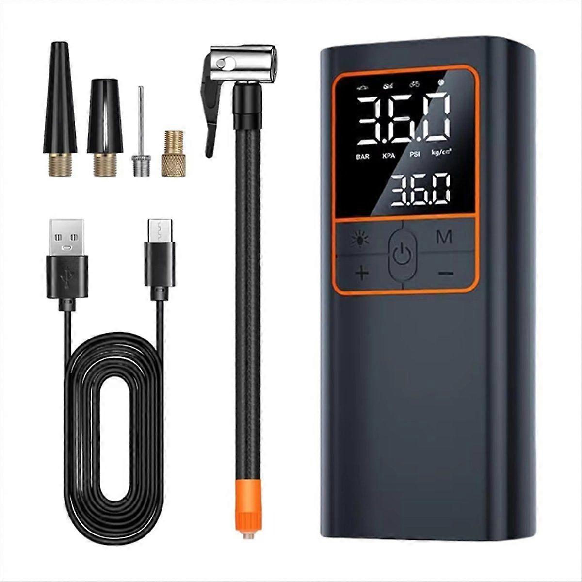 Tire Inflator Portable Air Compressor,Cordless Air Pump with Accurate Dual LCD Display&LED Light fo