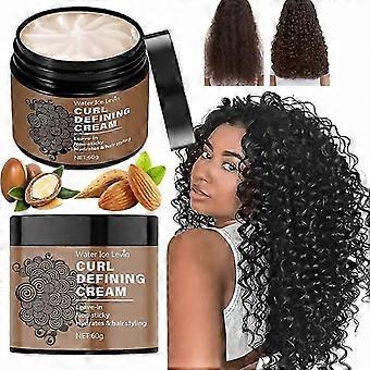Leave-In Castor Oil Curling Cream - Krulversterker & pluiscontrole voor krullend haar, definieert krullen Stylingcrème Hydrateert & haarstyling