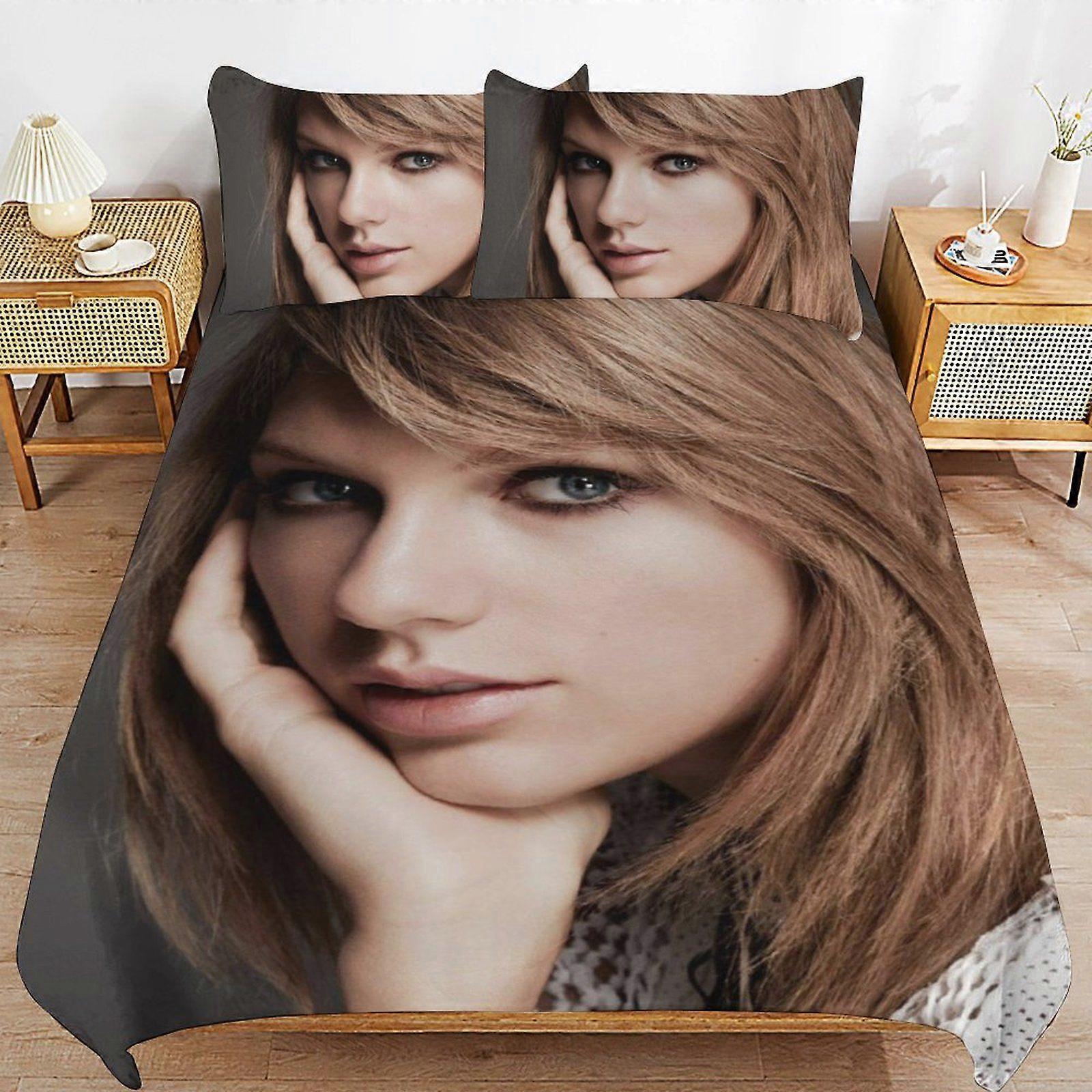 w105 Taylor Swift Comfort Base Sleep Solution Strong Thread Feel Machine Clean Fabric Duvet Cover Sets Idea m105