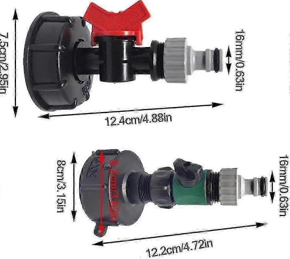 IBC Water Tank 1000L Hose Connector with Switch
