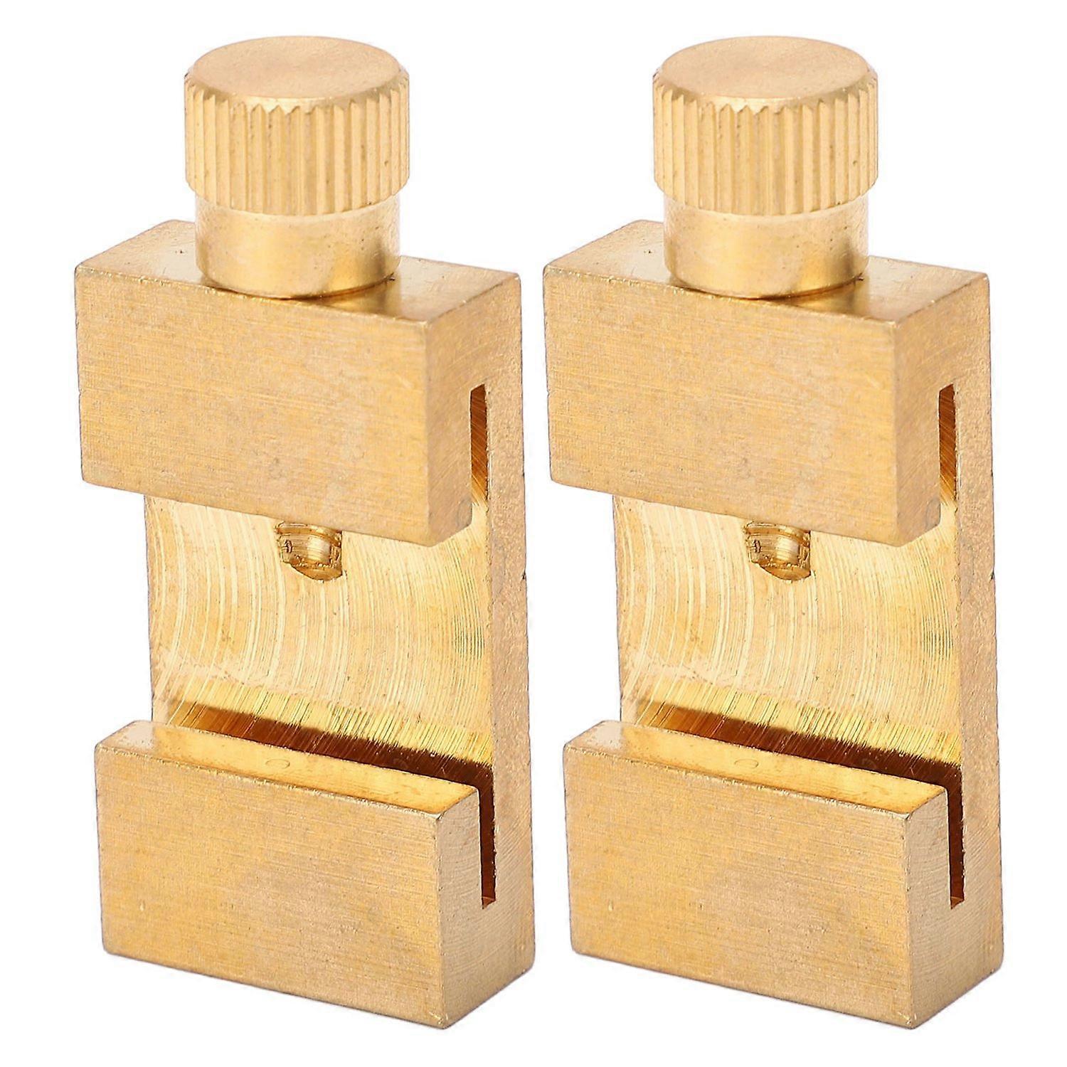 2Pcs Scribe Ruler Positioning Limit Block Brass Wear Resistance Ruler Stops Fence Scribe Locator