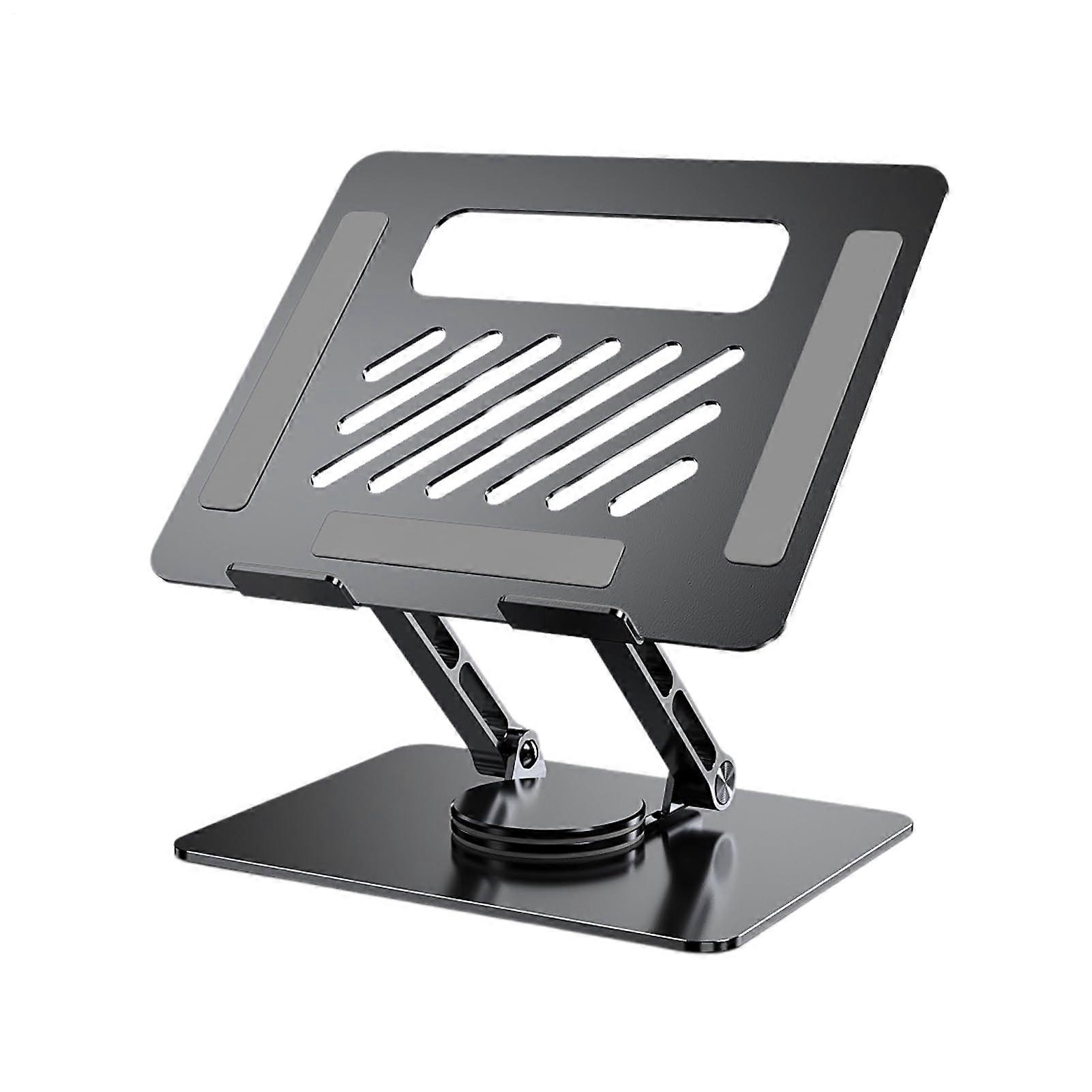 Laptop Stand for Desk with 360Degree Worm Base, MultiAngle Adjustable Riser, Foldable Portable Aluminium Holder