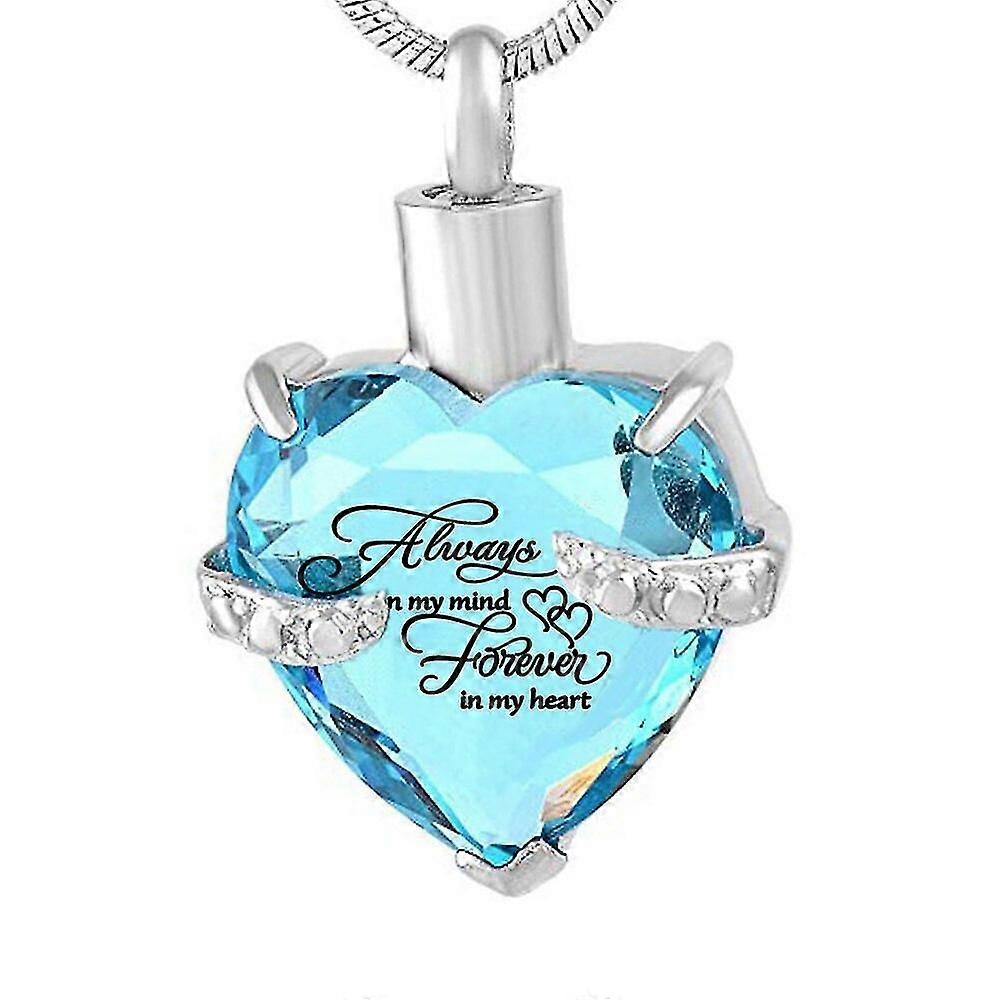 Toujours dans mon esprit pour toujours dans mon cœur Crémation Collier d’urne pour cendres Urne Bijoux Pendentif commémoratif, pas de collier