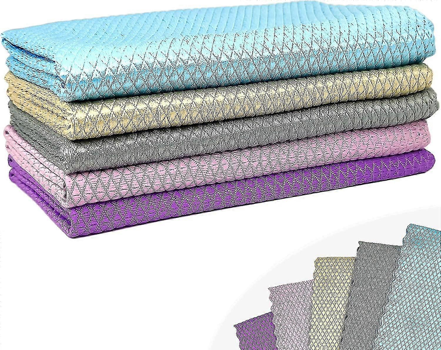 Fish Scale Microfiber Polishing Cleaning Cloths - Reusable Lint Free Cloths for All Types of Cleaning (Newest Collection)