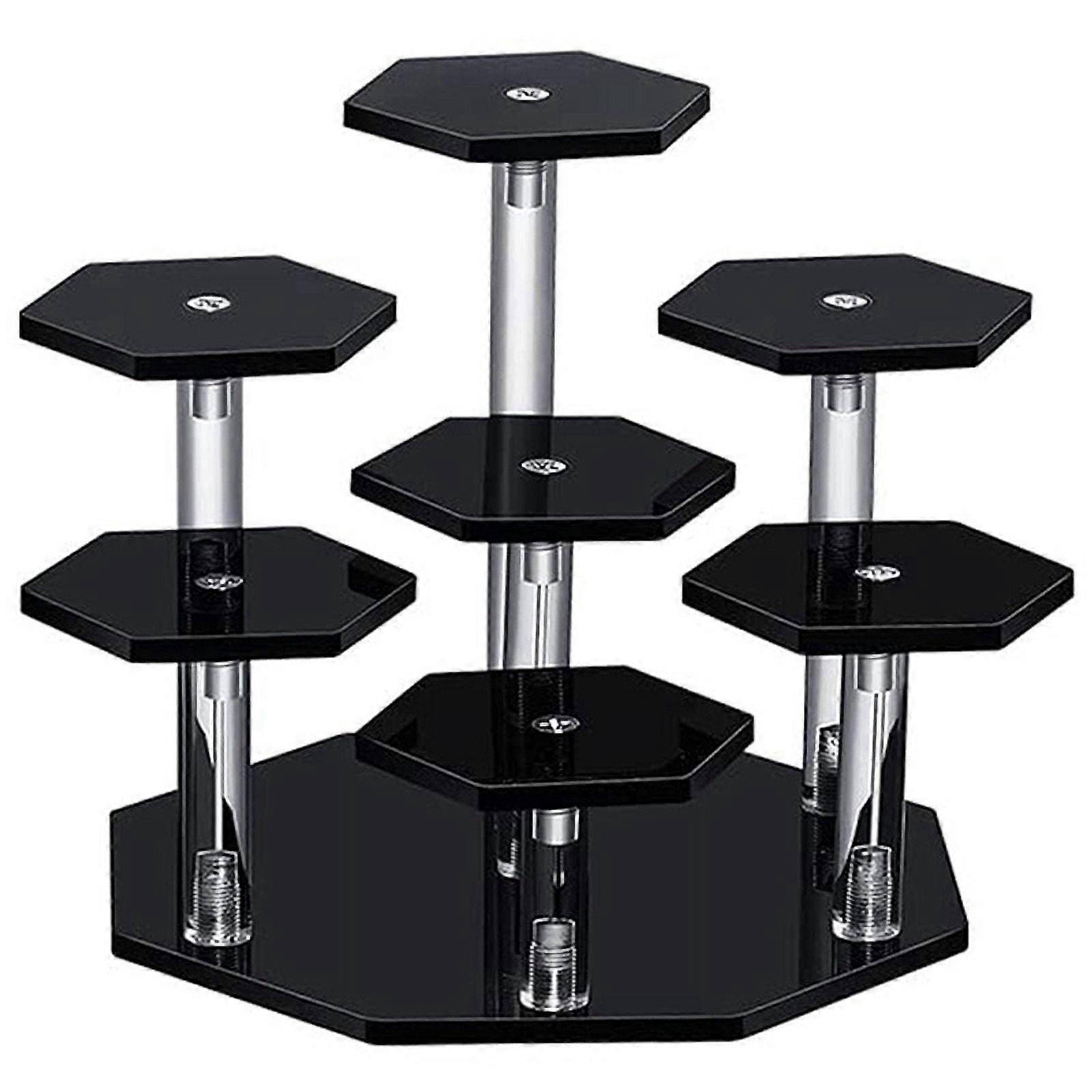 Acrylic Risers Display Stand,7Tier Perfume Organizer and Cupcake Stand,Storage Display Stand for Collectibles