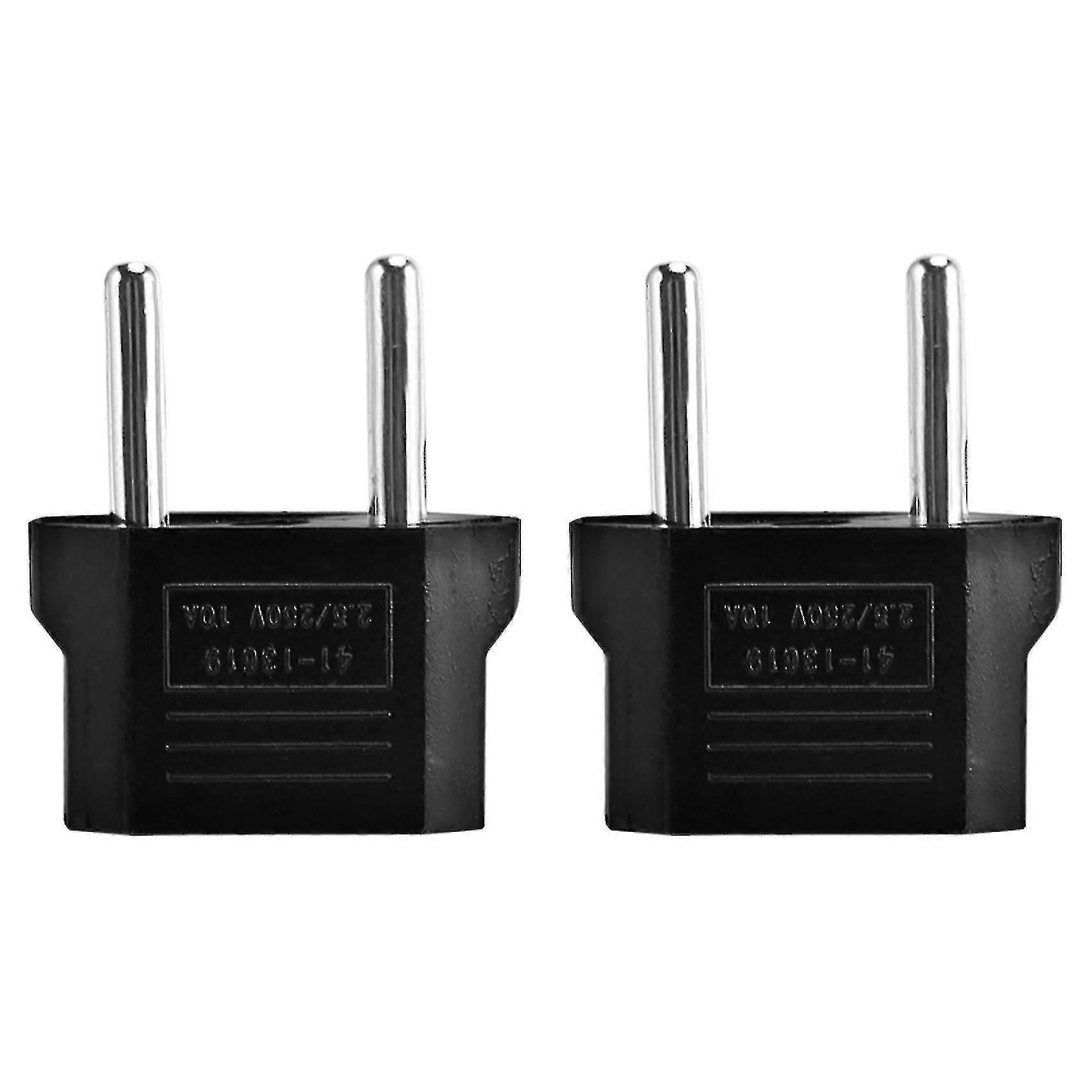 2 X Converter Plug Adapter American To European Current Plug
