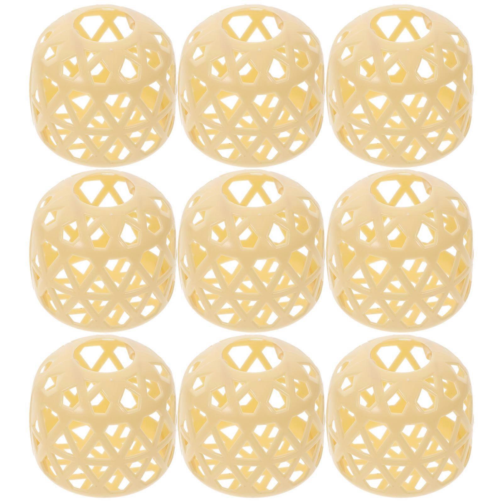 DIY Small Lanterns Plastic Imitation Woven Lanterns for Crafts Making 10Pcs