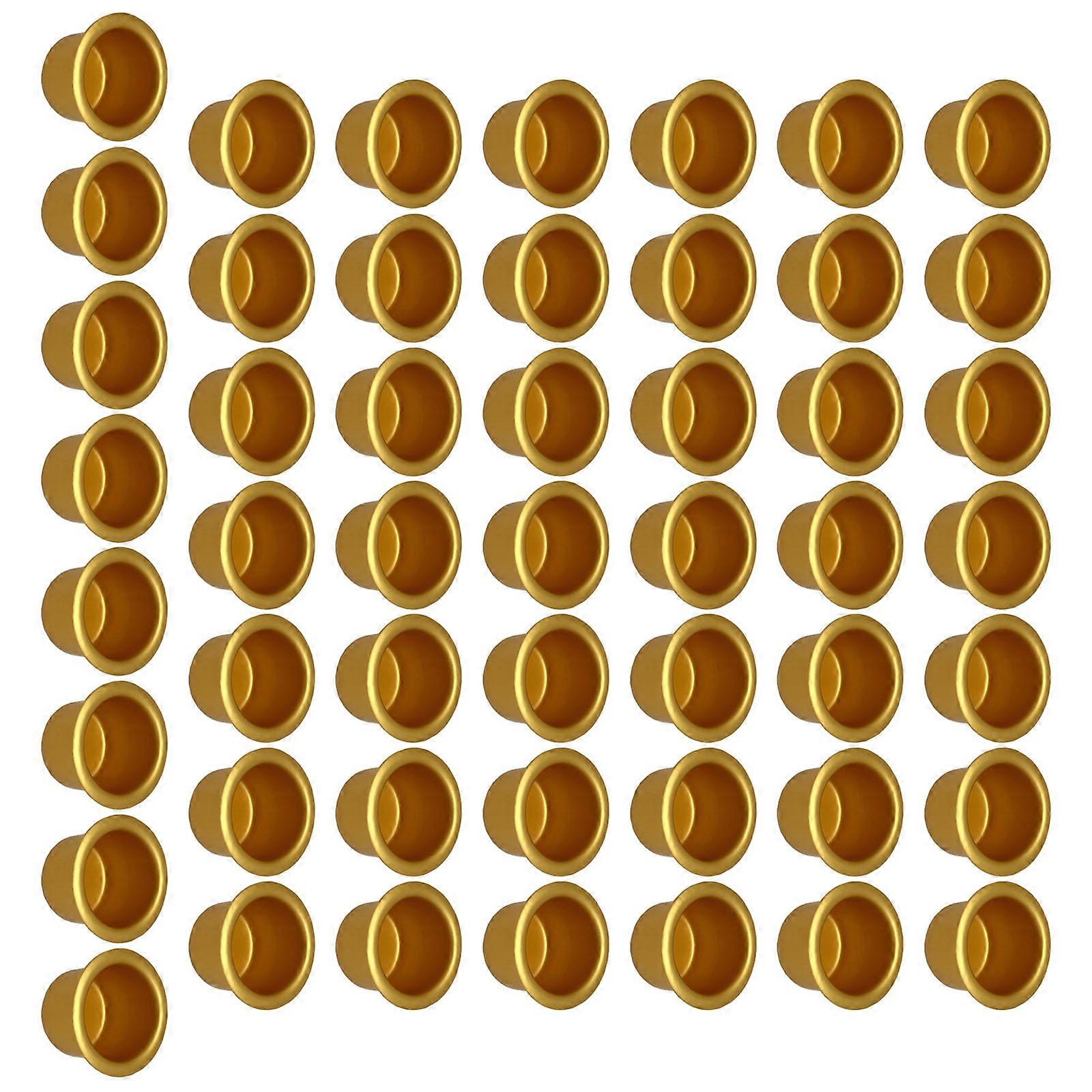 Classical Golden Aluminum Candle Display Cup Stable Base Candlestick Liners Inserts For Candle Making Drip Protectors Multicolor