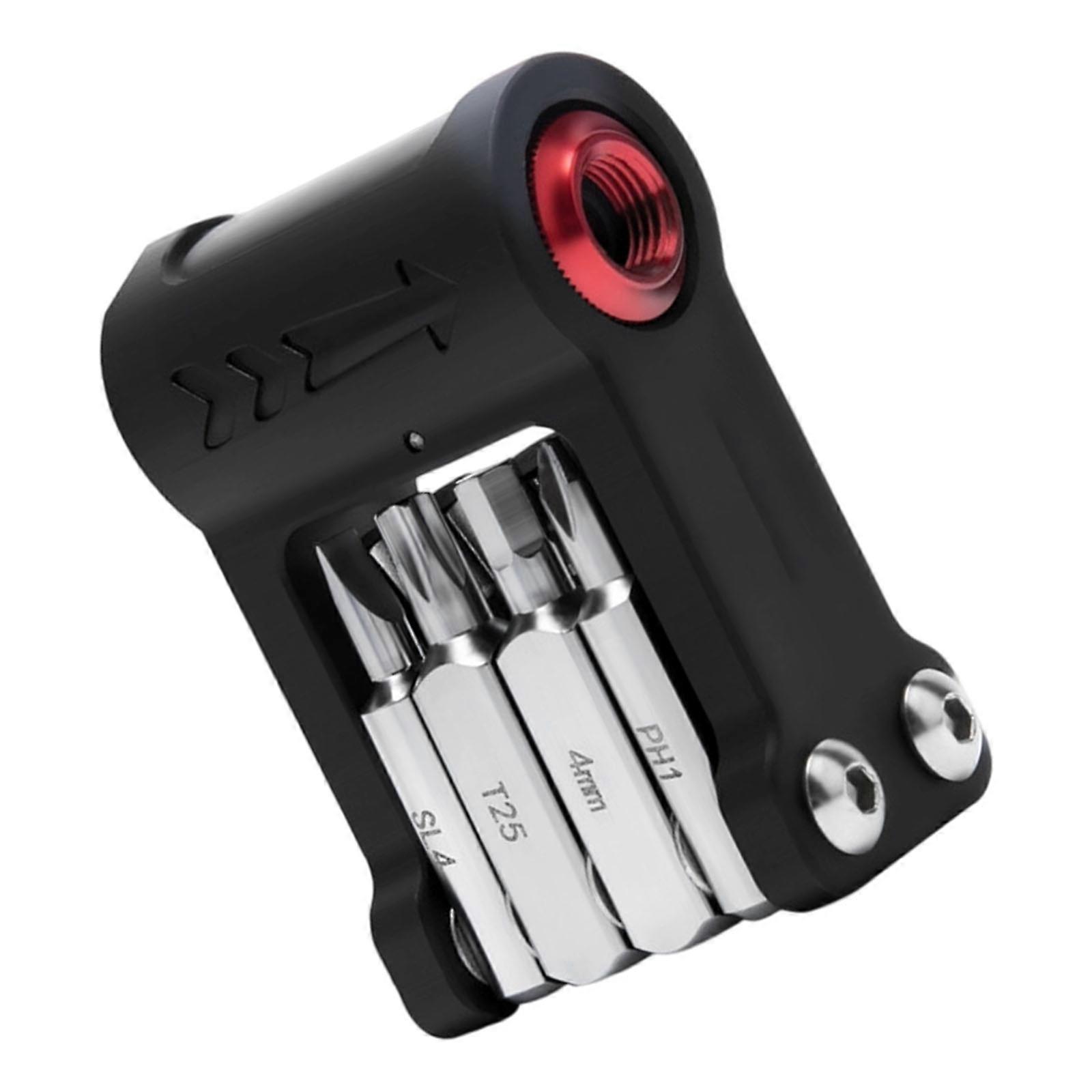 9 in 1 Bicycles Maintenance Tool Pocket Size Heavy Duty Bikes Multiple Tool Multifunctional Bikes High Strength Wrench  black red