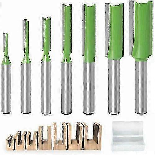 Straight Router Bit, 7pcs Tungsten Carbide Router Bits 6mm Shank Router Bits Multifunction Milling Cutter Woodworking Tool for Woodworking