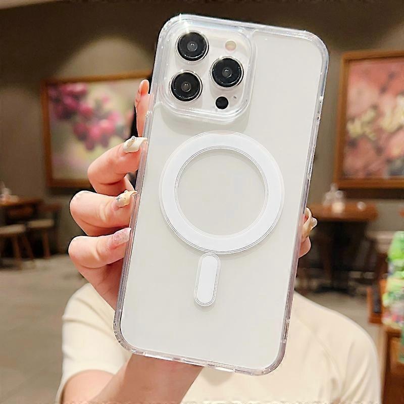 Clear Magnetic Case For Apple iPhone 16 15 14 13 12 11 Pro Max Plus 13 Mini XS Max XR 8 7 SE SE2 With Magsafe Transparent Cover