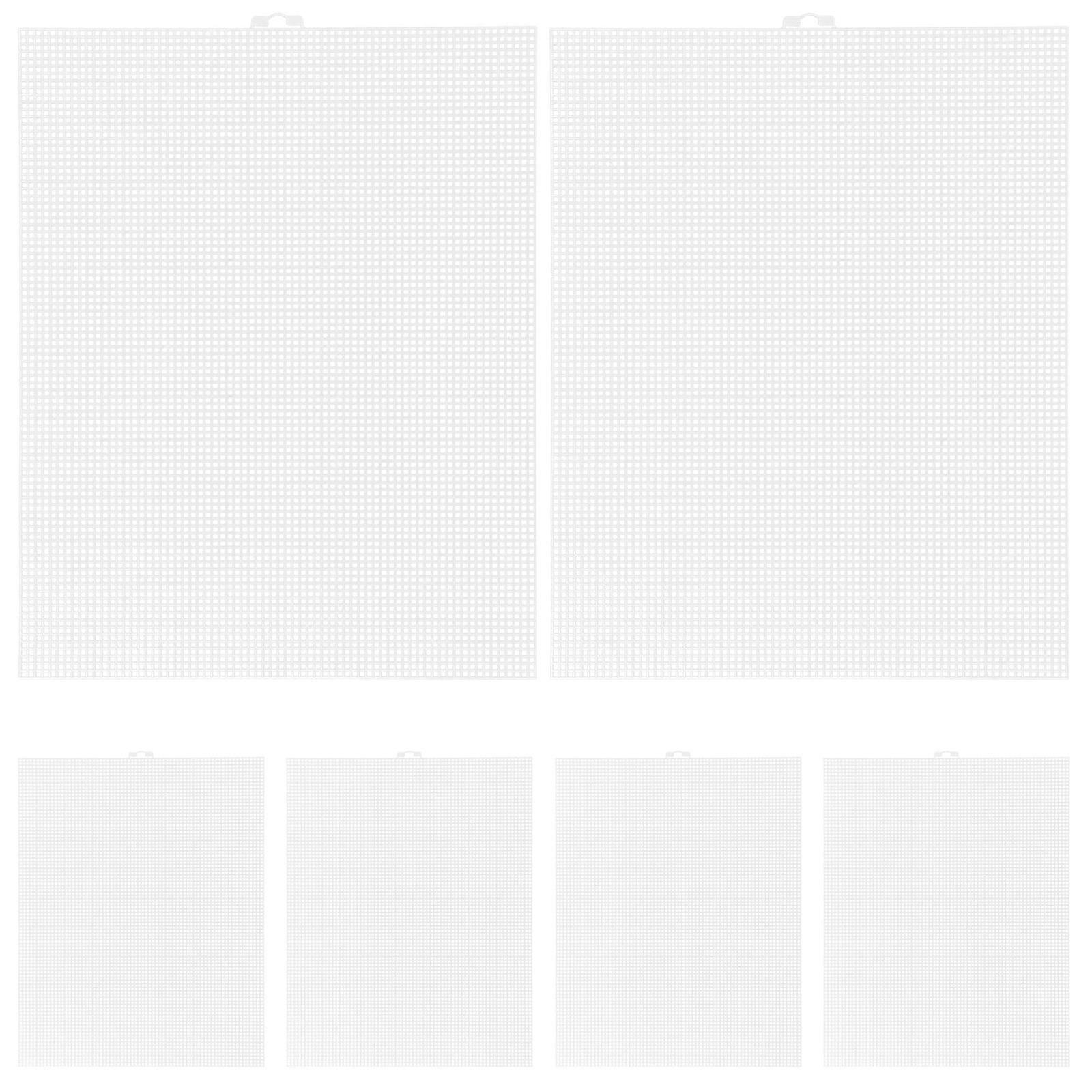 6pcs Plastic Canvas Sheets Clear Blank Mesh Canvas Sheets Embroidery Craft Sheets For Knitting Crocheting