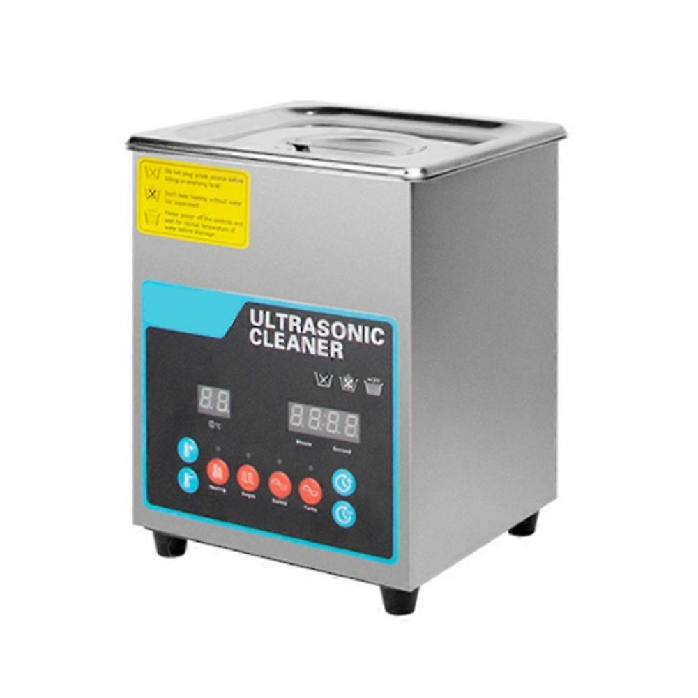 2L Knob Ultrasonic Cleaner 304 Stainless Steel Ultrasonic Cleaning Machine with Heater & Timer for Watch Jewelry UK Plug