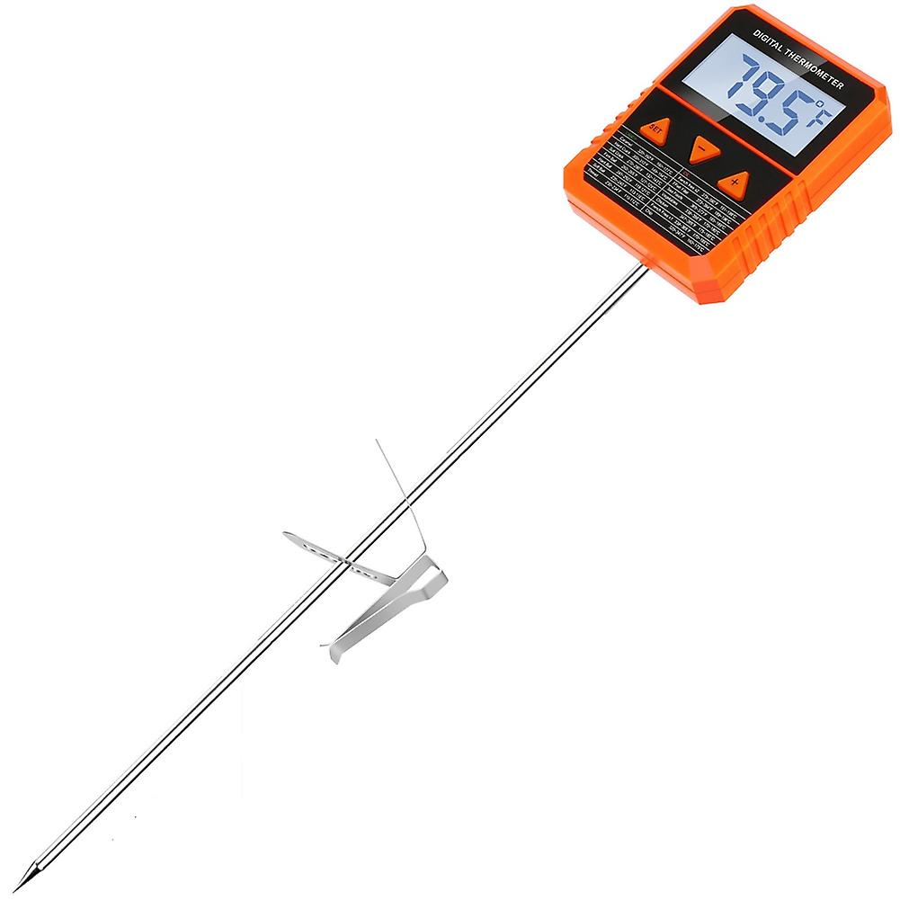 Probe Candy Thermometer with Pot Clip,Alarm Function,IPX6 Waterproof Rotatable Large Display Deep Fry Oil Thermometer